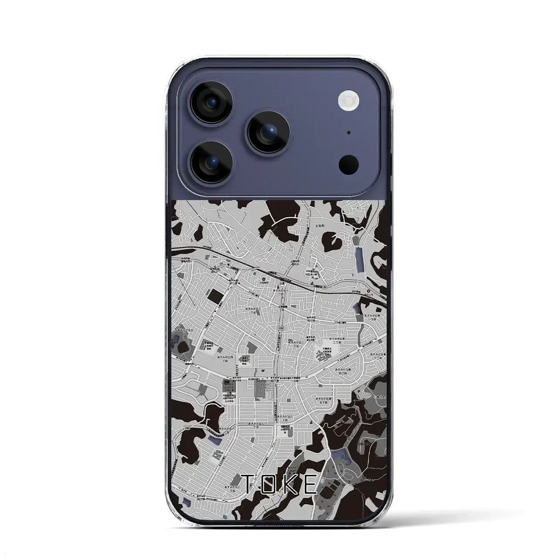 【土気(千葉県)】地図柄iPhoneケース(クリアタイプ)