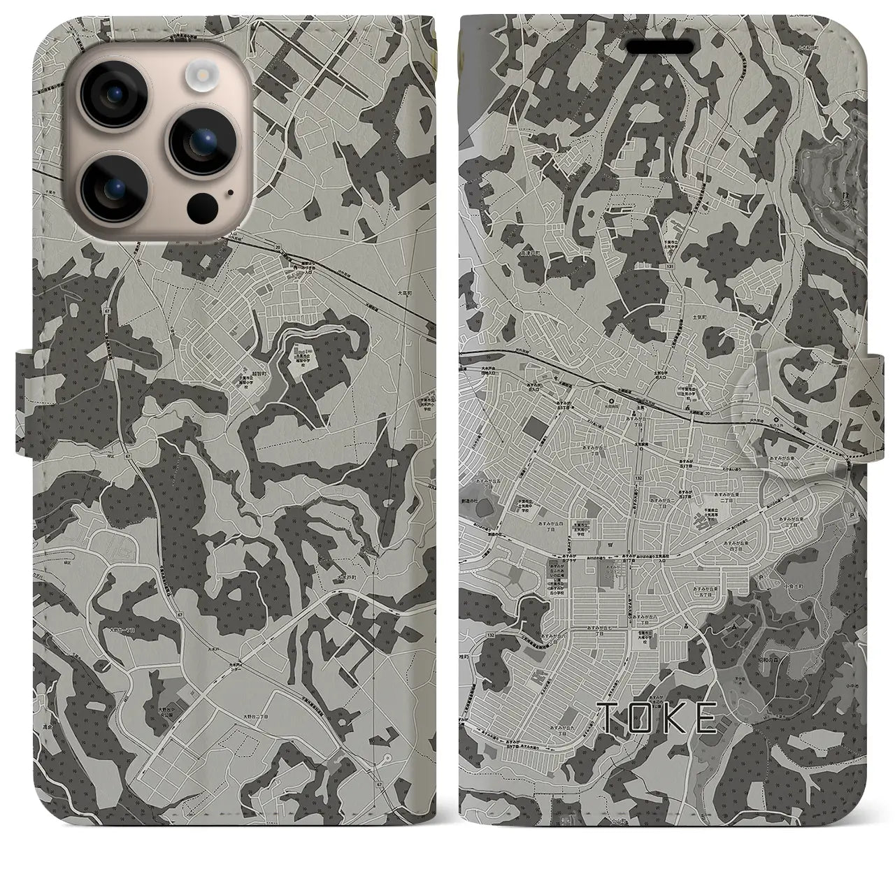 【土気(千葉県)】地図柄iPhoneケース(手帳タイプ)