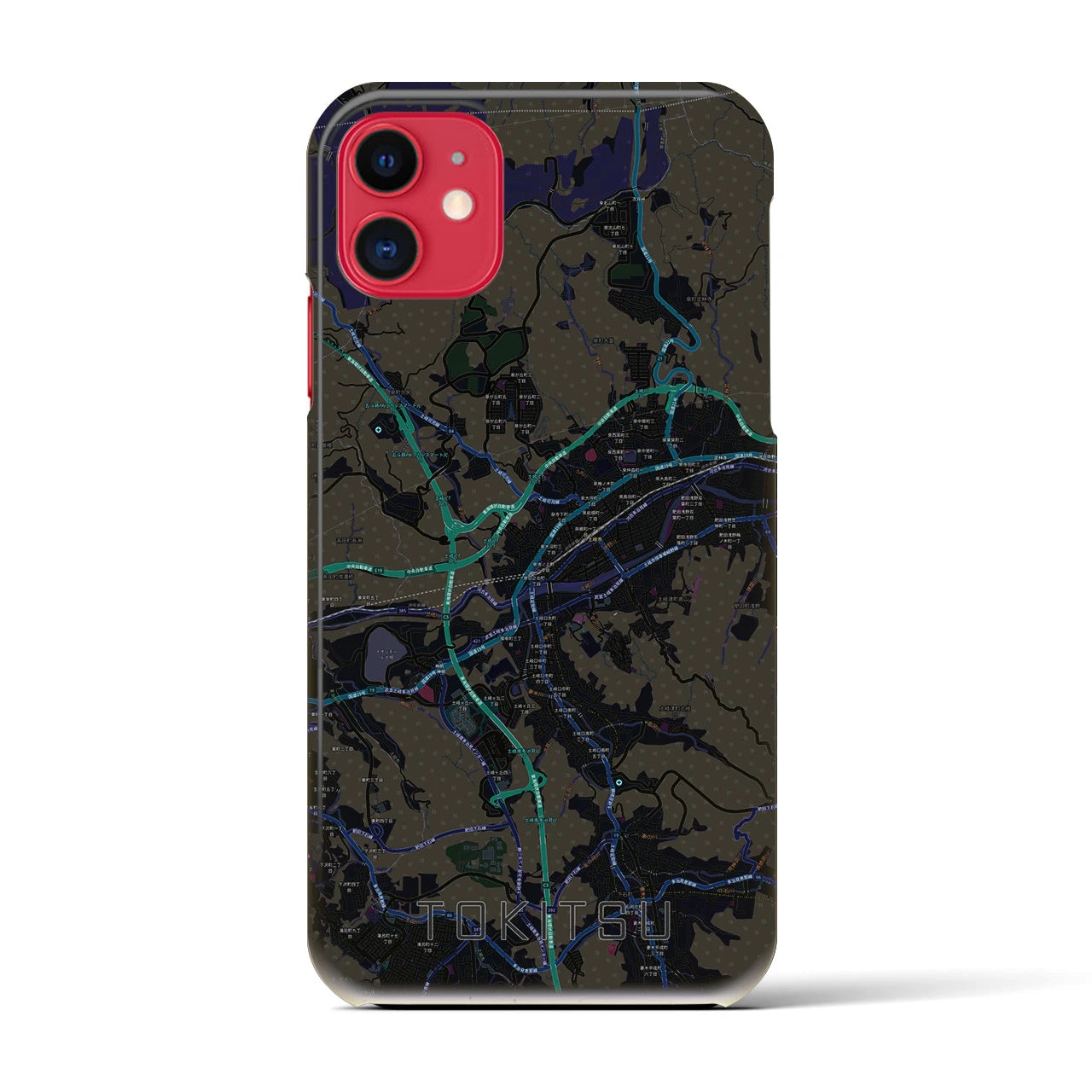 【土岐津(岐阜県)】地図柄iPhoneケース(バックカバータイプ)