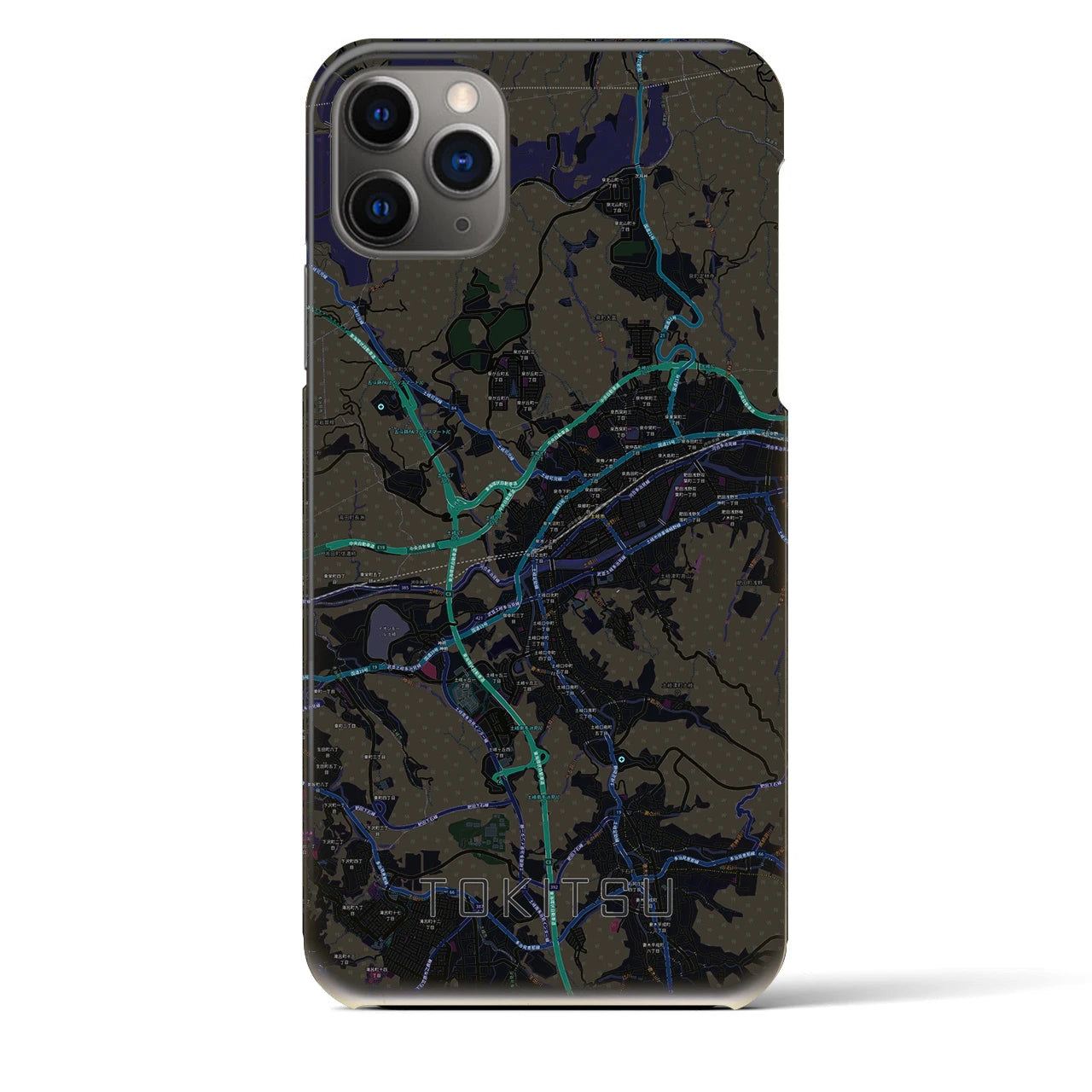 【土岐津(岐阜県)】地図柄iPhoneケース(バックカバータイプ)