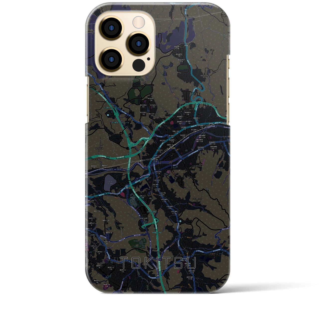 【土岐津(岐阜県)】地図柄iPhoneケース(バックカバータイプ)