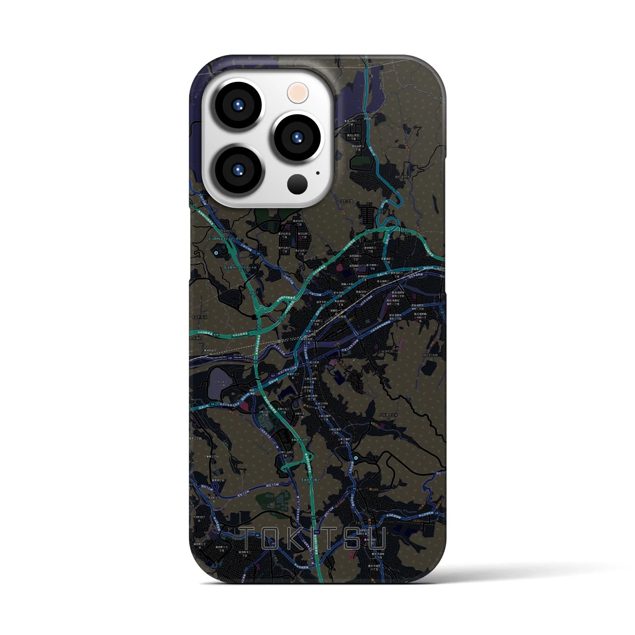 【土岐津(岐阜県)】地図柄iPhoneケース(バックカバータイプ)