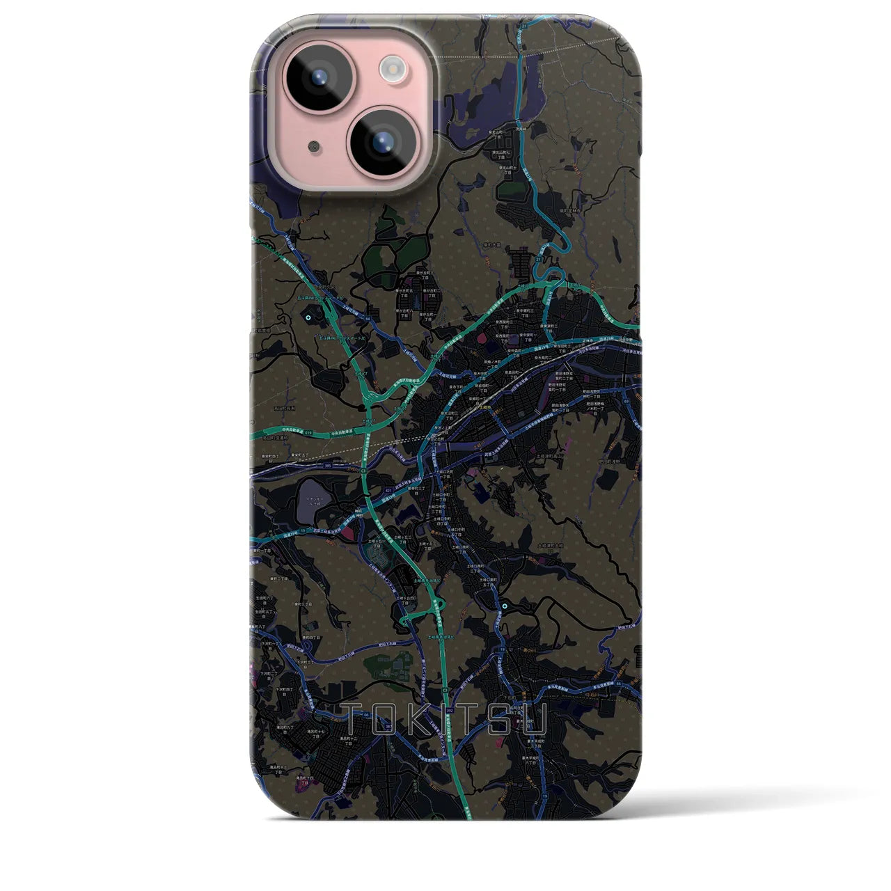 【土岐津(岐阜県)】地図柄iPhoneケース(バックカバータイプ)