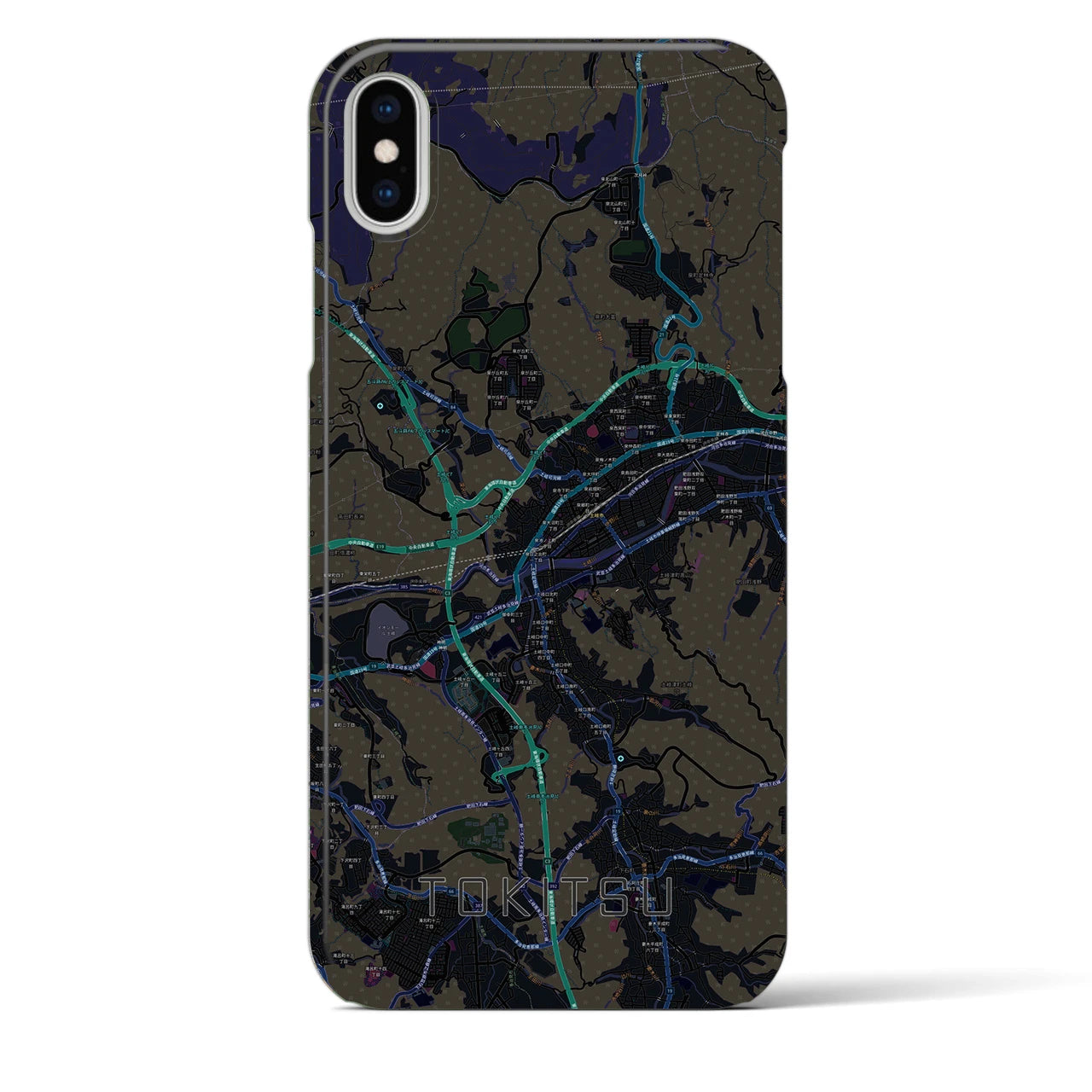 【土岐津(岐阜県)】地図柄iPhoneケース(バックカバータイプ)