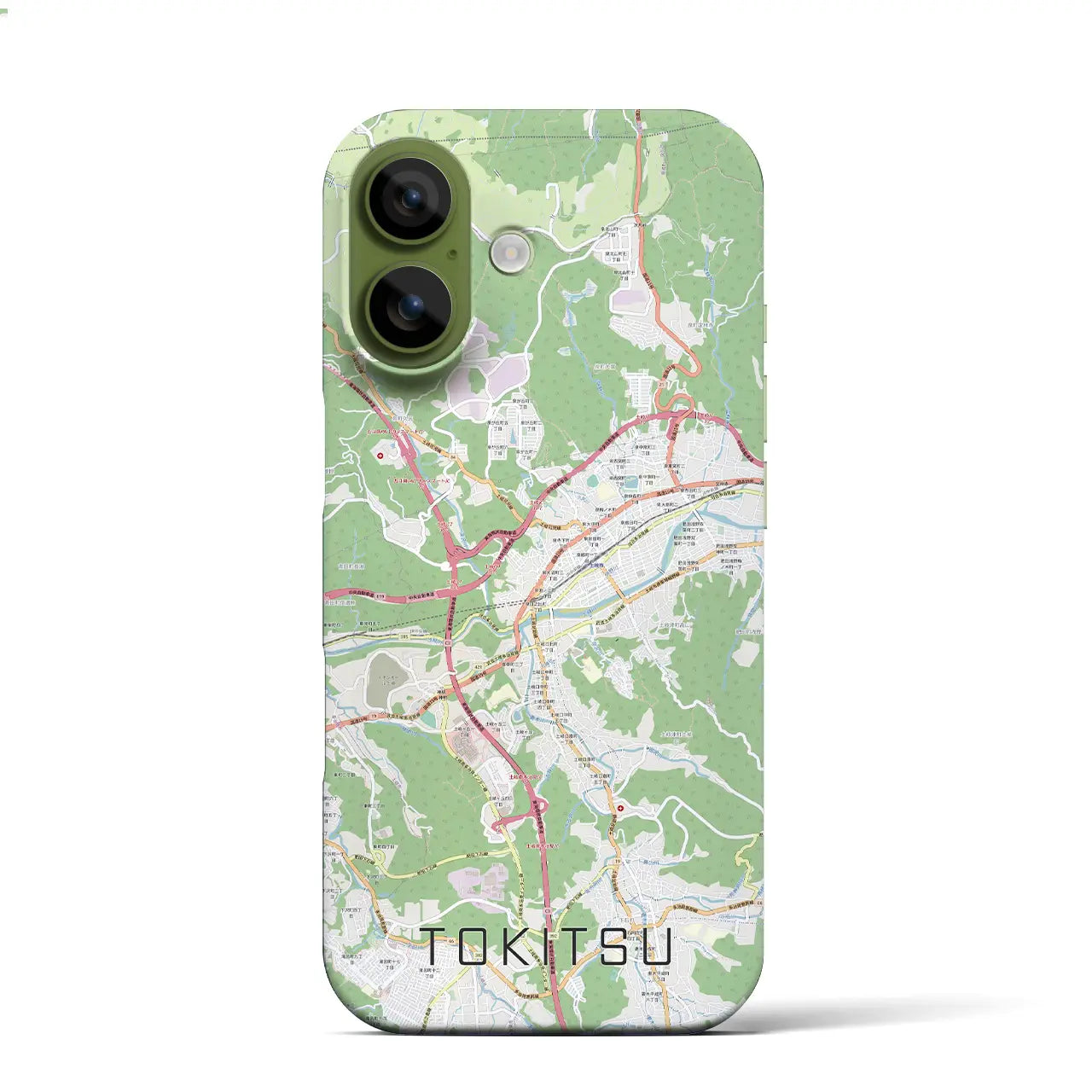 【土岐津(岐阜県)】地図柄iPhoneケース(バックカバータイプ)ブラック・iPhone 17 Pro Max 用