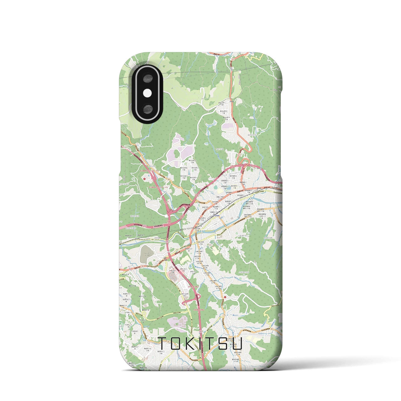 【土岐津(岐阜県)】地図柄iPhoneケース(バックカバータイプ)