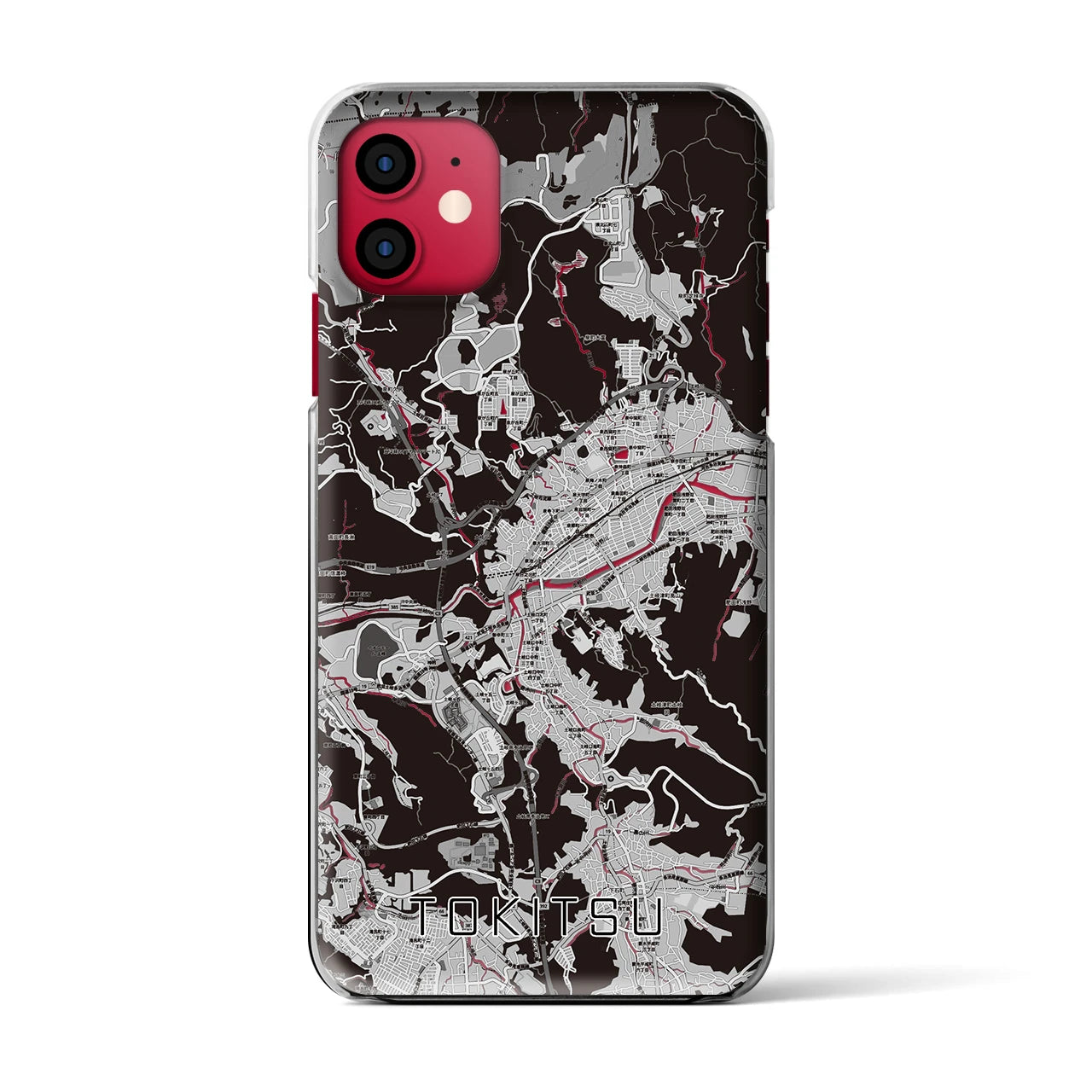 【土岐津(岐阜県)】地図柄iPhoneケース(クリアタイプ)