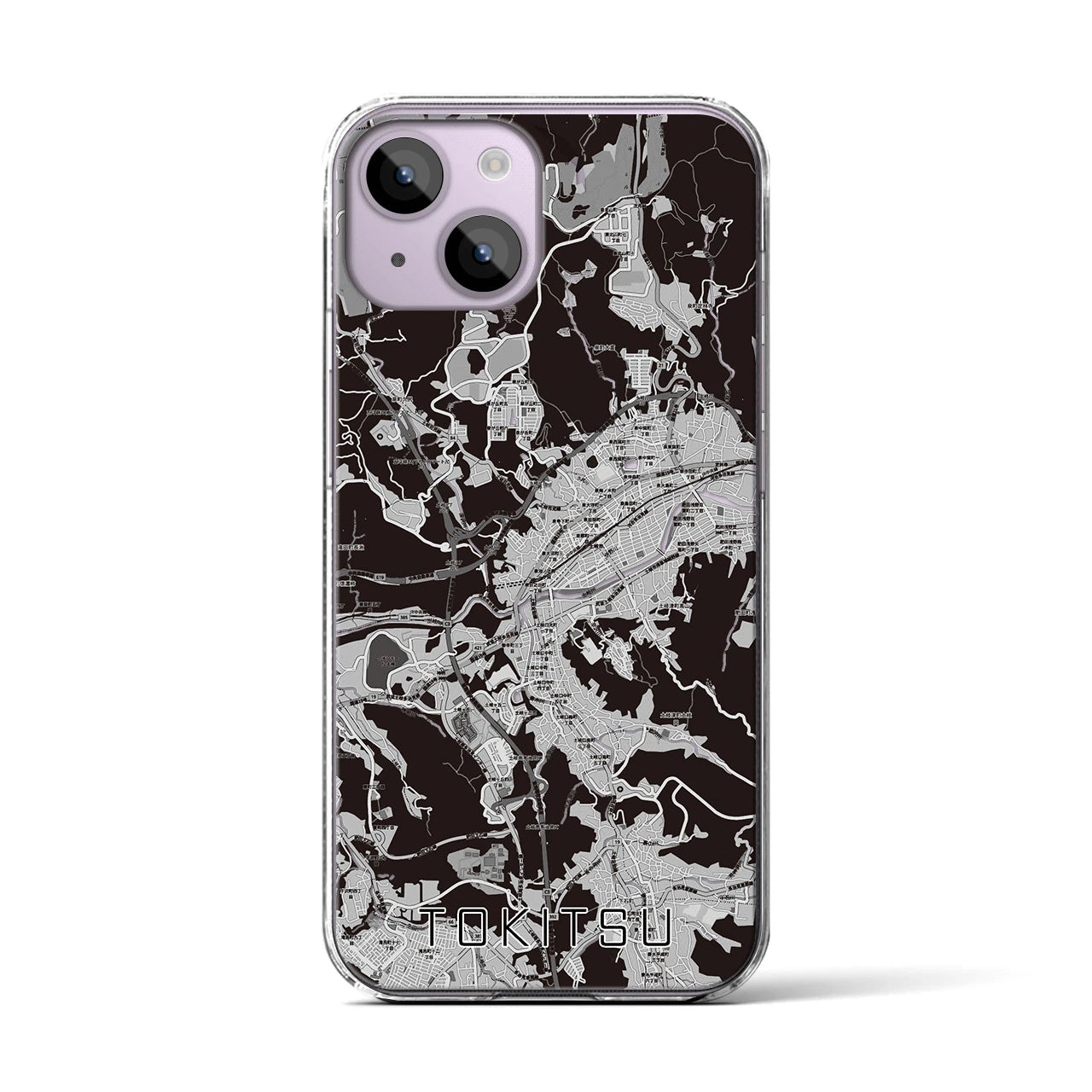 【土岐津(岐阜県)】地図柄iPhoneケース(クリアタイプ)