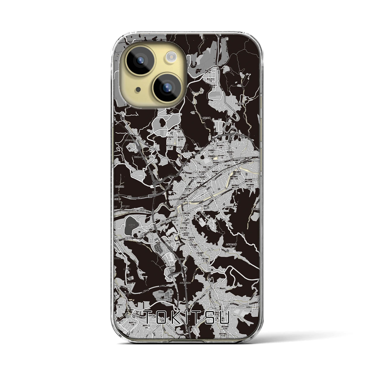 【土岐津(岐阜県)】地図柄iPhoneケース(クリアタイプ)