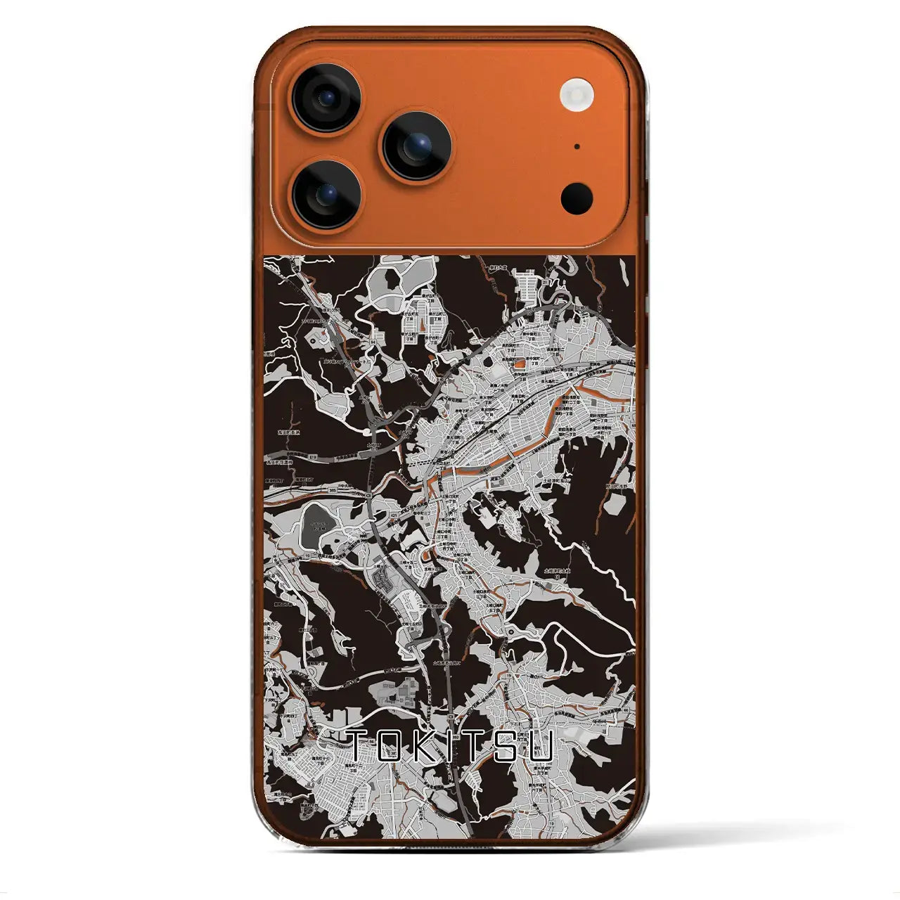 【土岐津(岐阜県)】地図柄iPhoneケース(クリアタイプ)モノトーン・iPhone 17 Pro Max 用