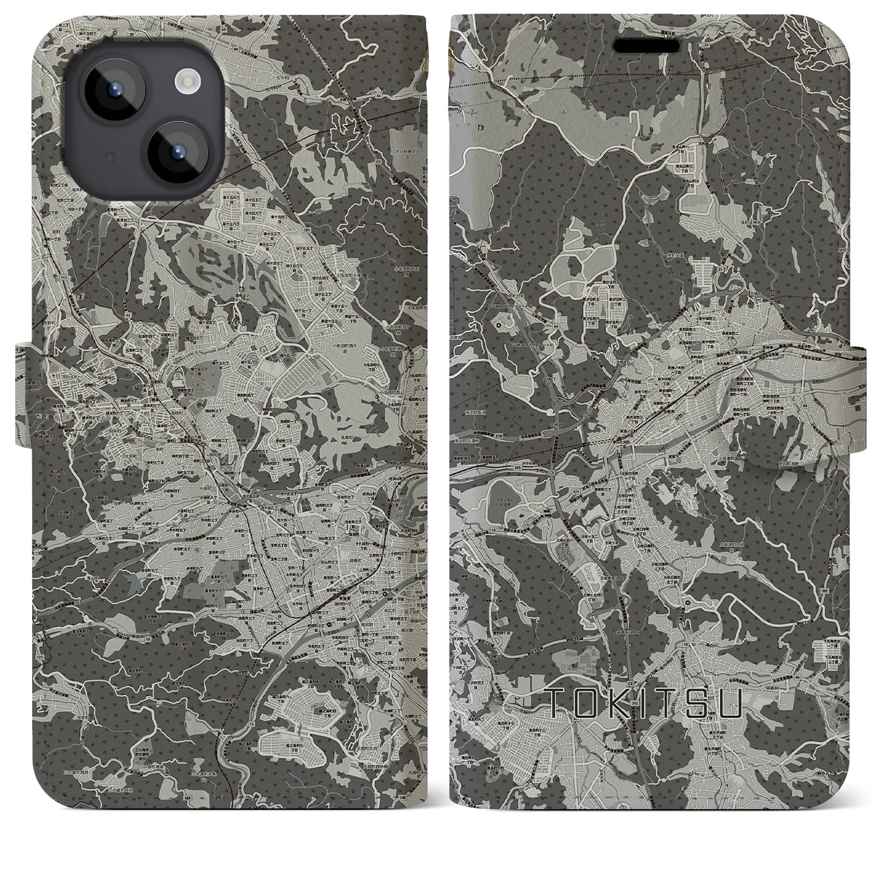 【土岐津(岐阜県)】地図柄iPhoneケース(手帳タイプ)