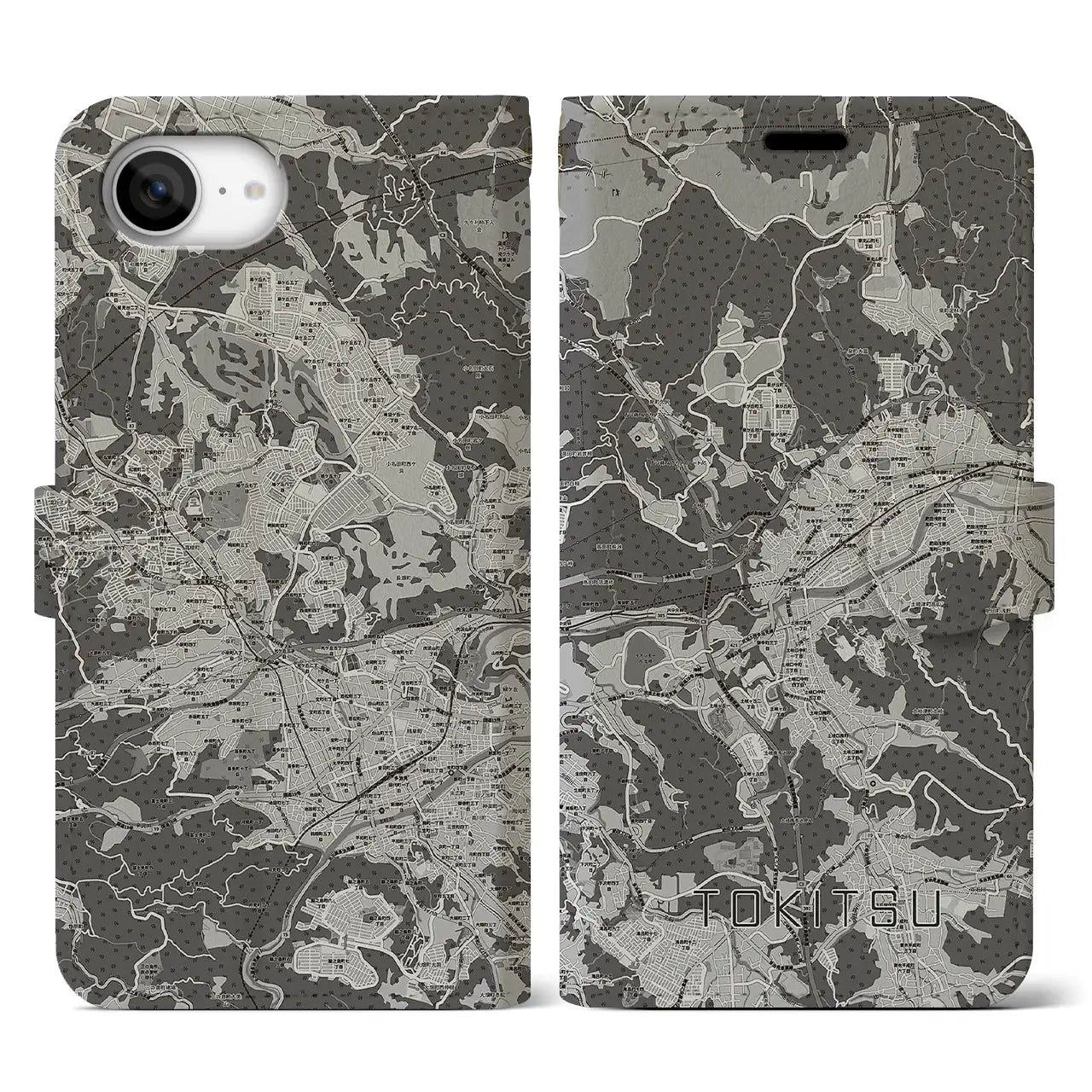 【土岐津(岐阜県)】地図柄iPhoneケース(手帳タイプ)