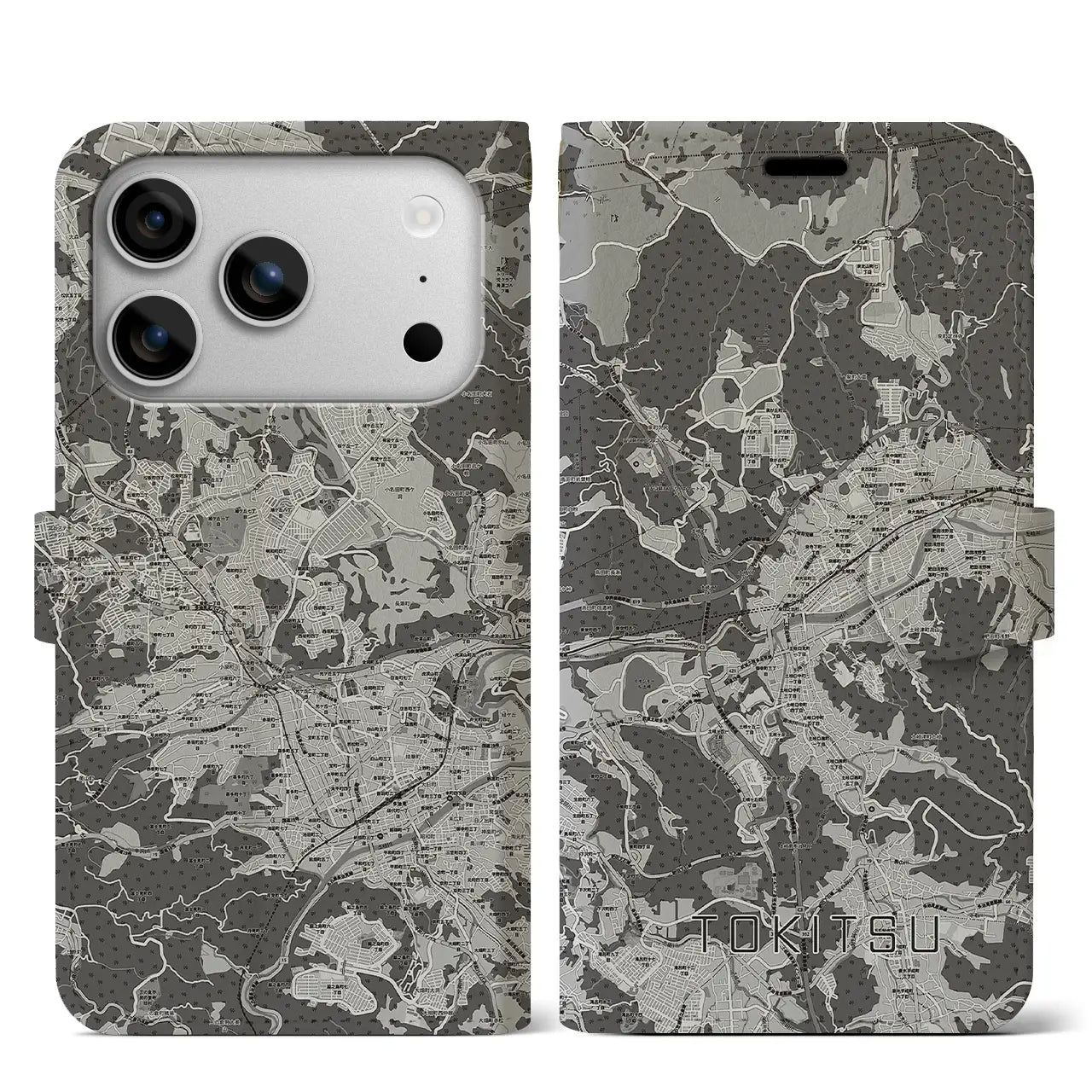 【土岐津(岐阜県)】地図柄iPhoneケース(手帳タイプ)