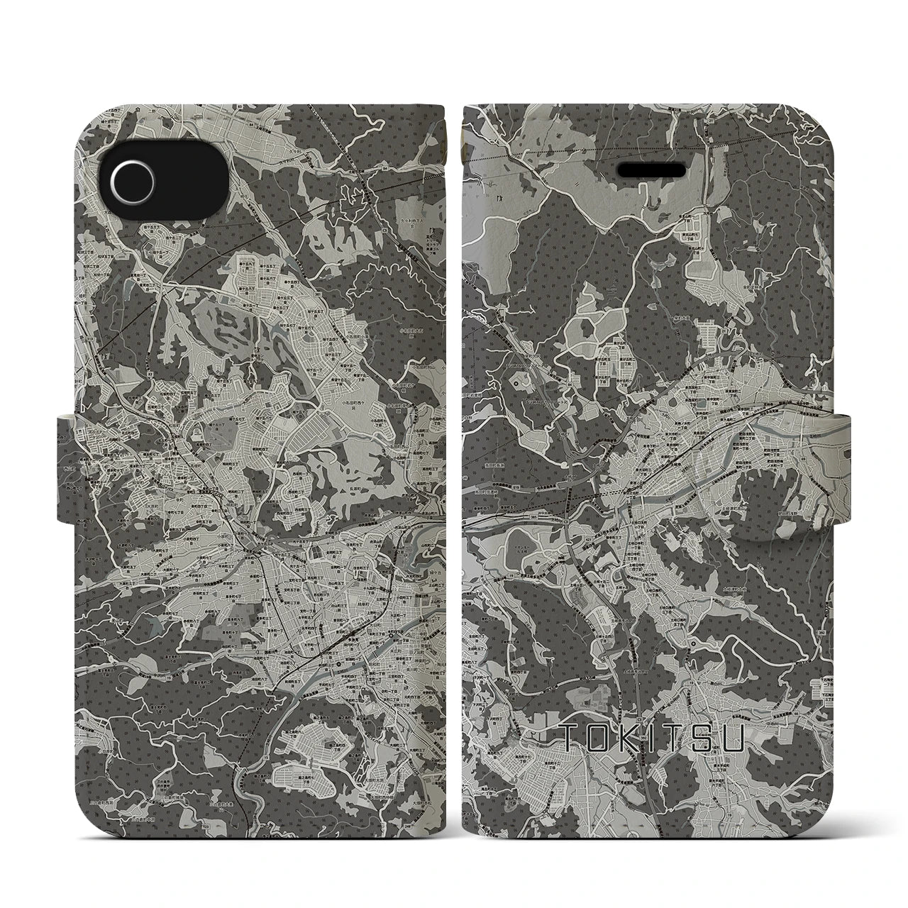 【土岐津(岐阜県)】地図柄iPhoneケース(手帳タイプ)