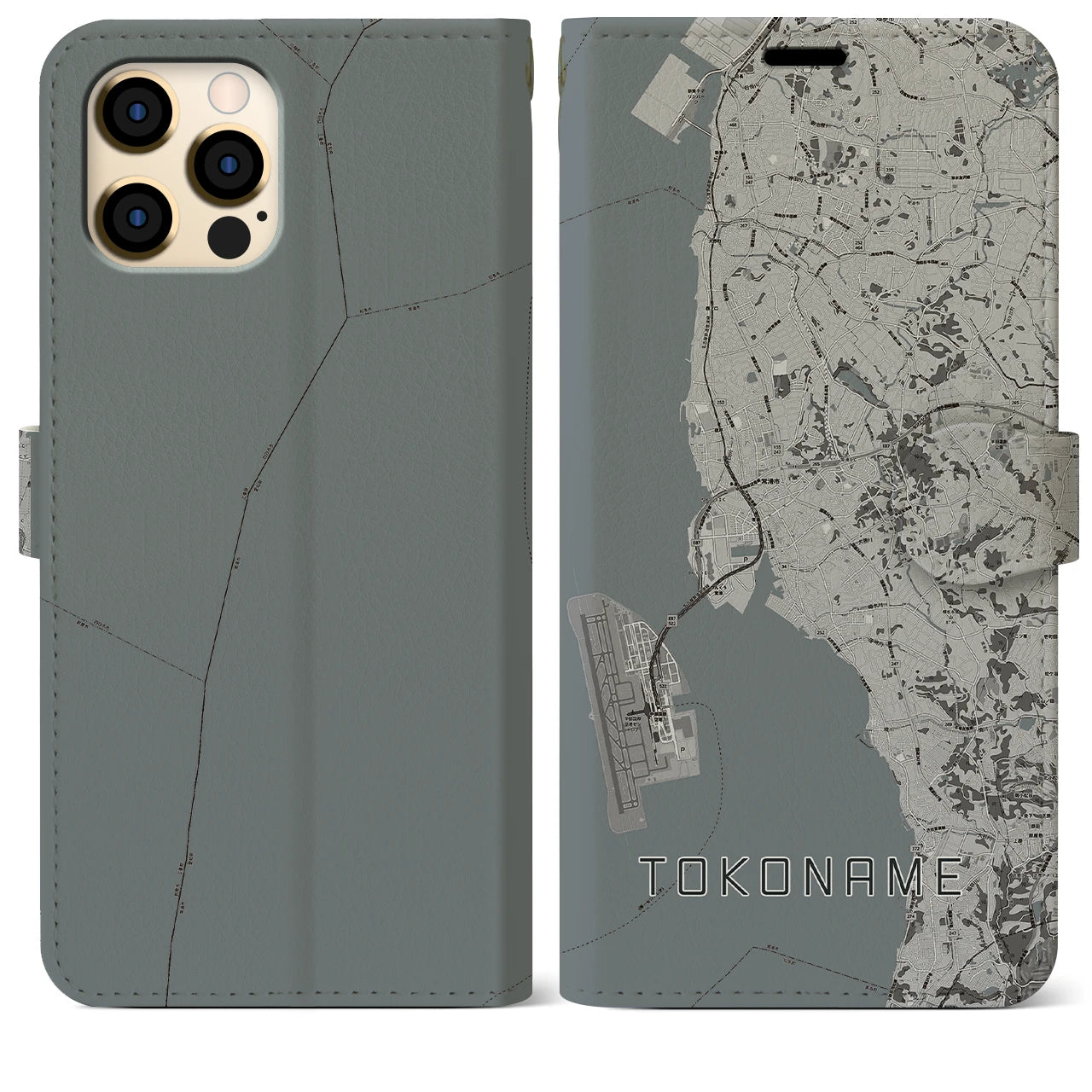 【常滑(愛知県)】地図柄iPhoneケース(手帳タイプ)