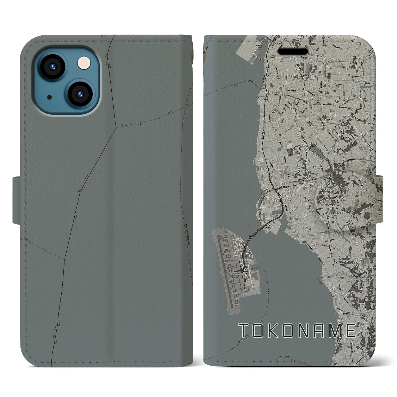 【常滑(愛知県)】地図柄iPhoneケース(手帳タイプ)