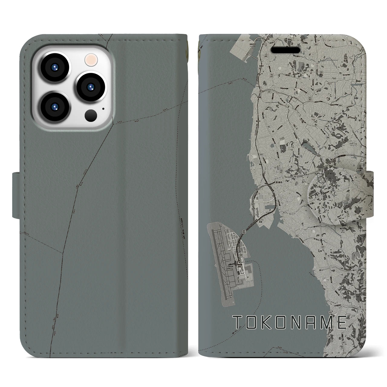 【常滑(愛知県)】地図柄iPhoneケース(手帳タイプ)