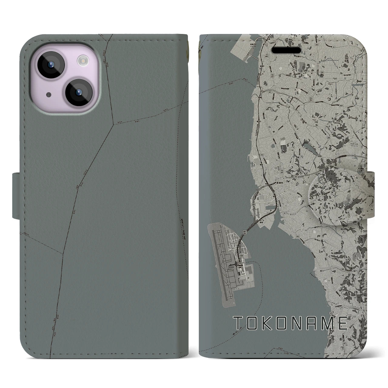 【常滑(愛知県)】地図柄iPhoneケース(手帳タイプ)