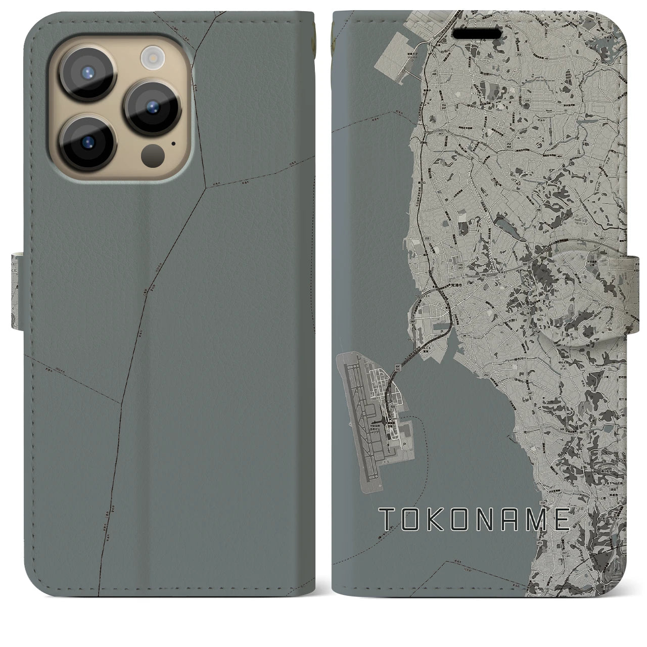 【常滑(愛知県)】地図柄iPhoneケース(手帳タイプ)