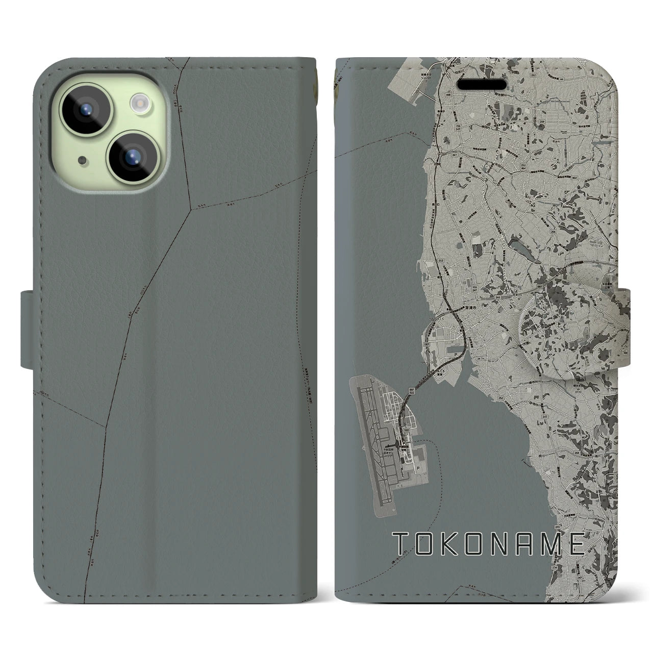 【常滑(愛知県)】地図柄iPhoneケース(手帳タイプ)