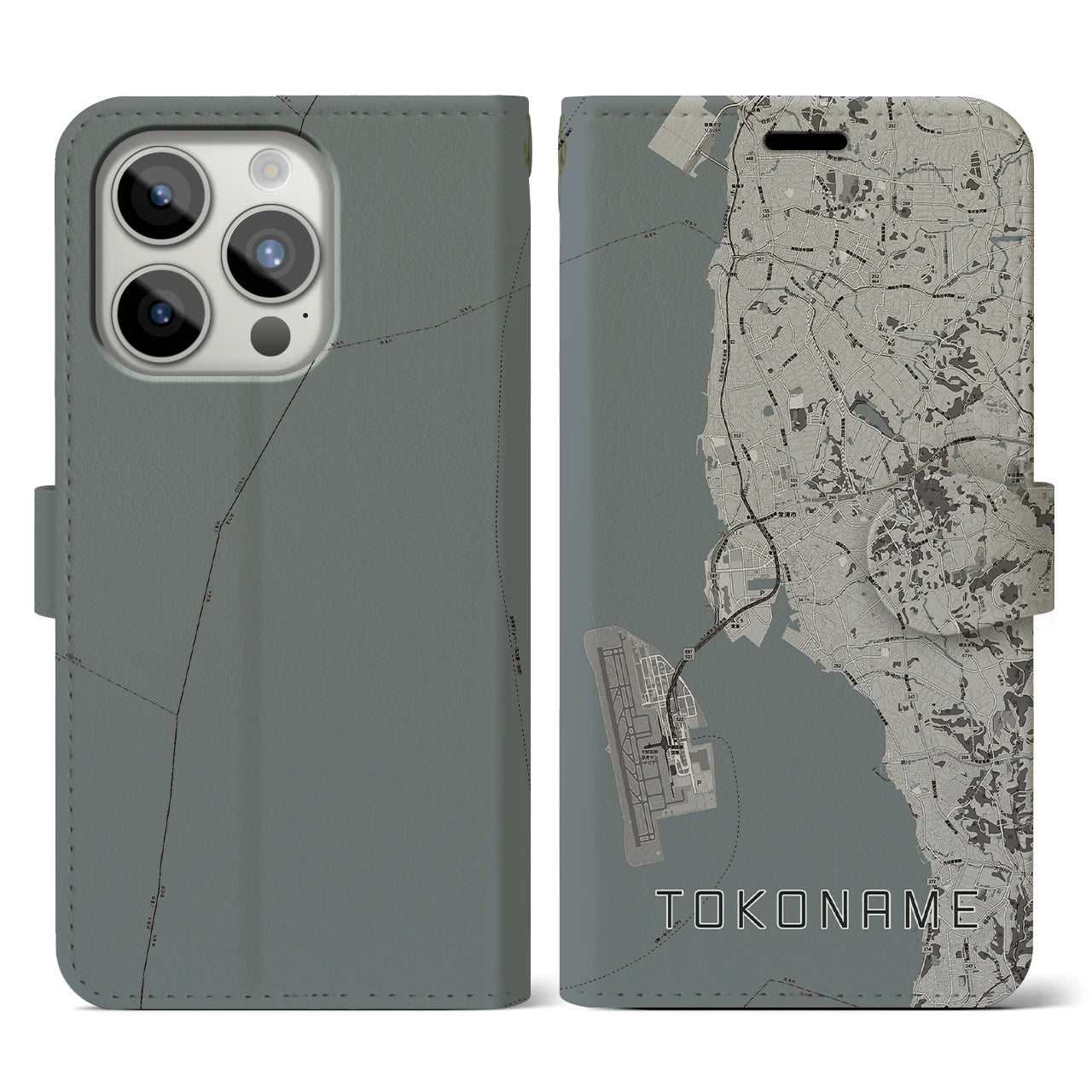 【常滑(愛知県)】地図柄iPhoneケース(手帳タイプ)