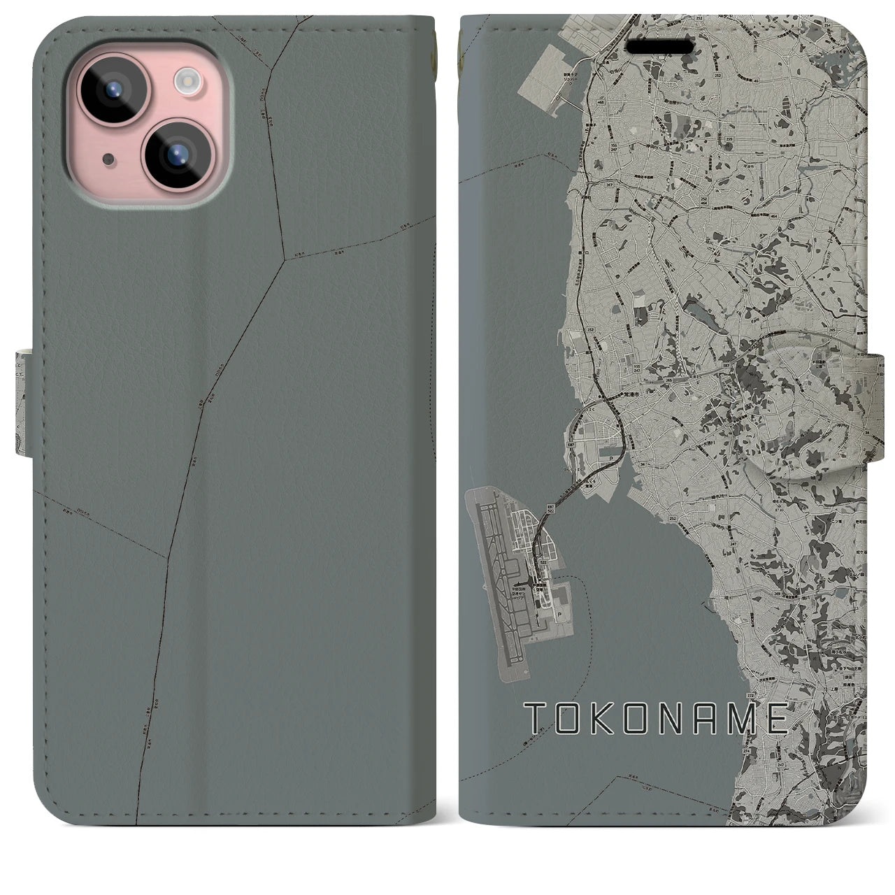 【常滑(愛知県)】地図柄iPhoneケース(手帳タイプ)