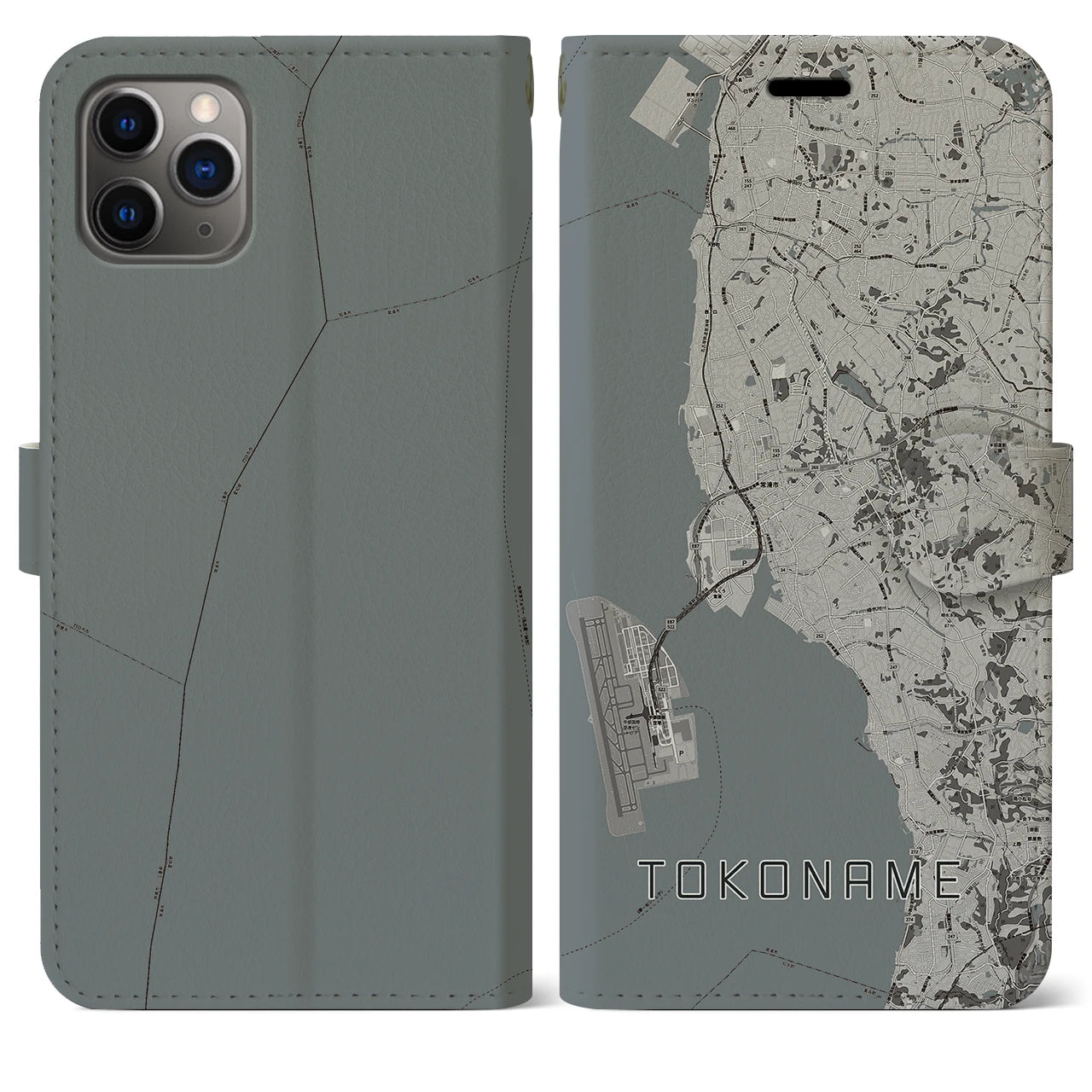 【常滑(愛知県)】地図柄iPhoneケース(手帳タイプ)