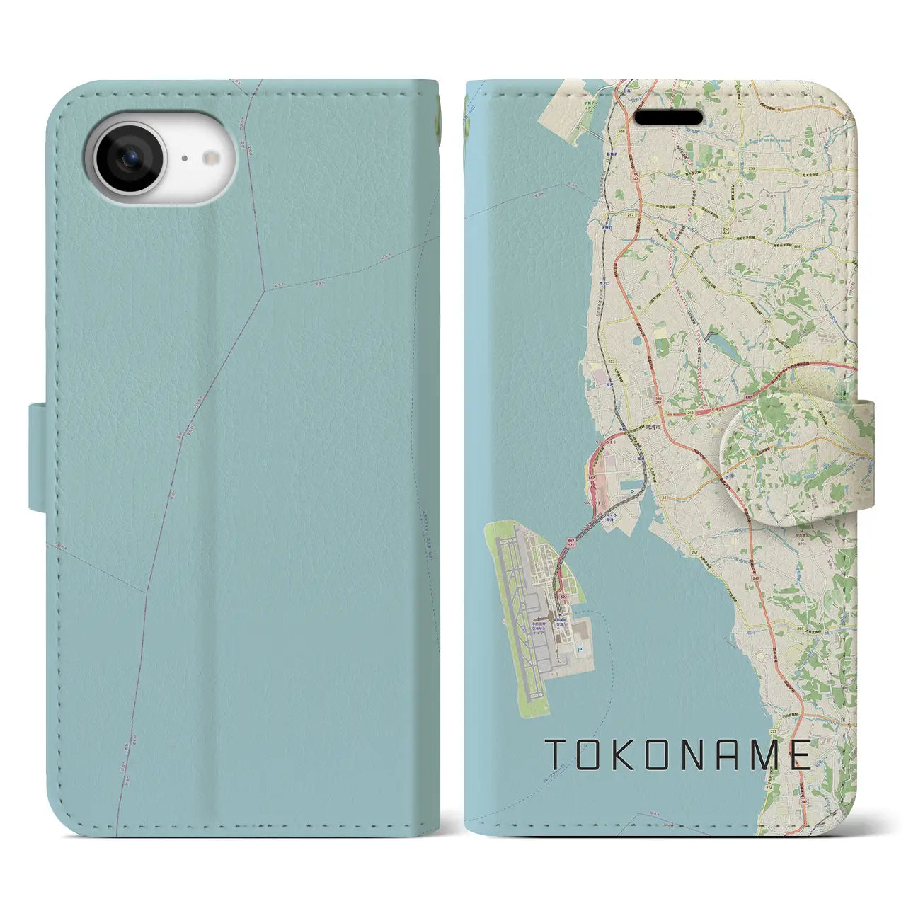 【常滑(愛知県)】地図柄iPhoneケース(手帳タイプ)