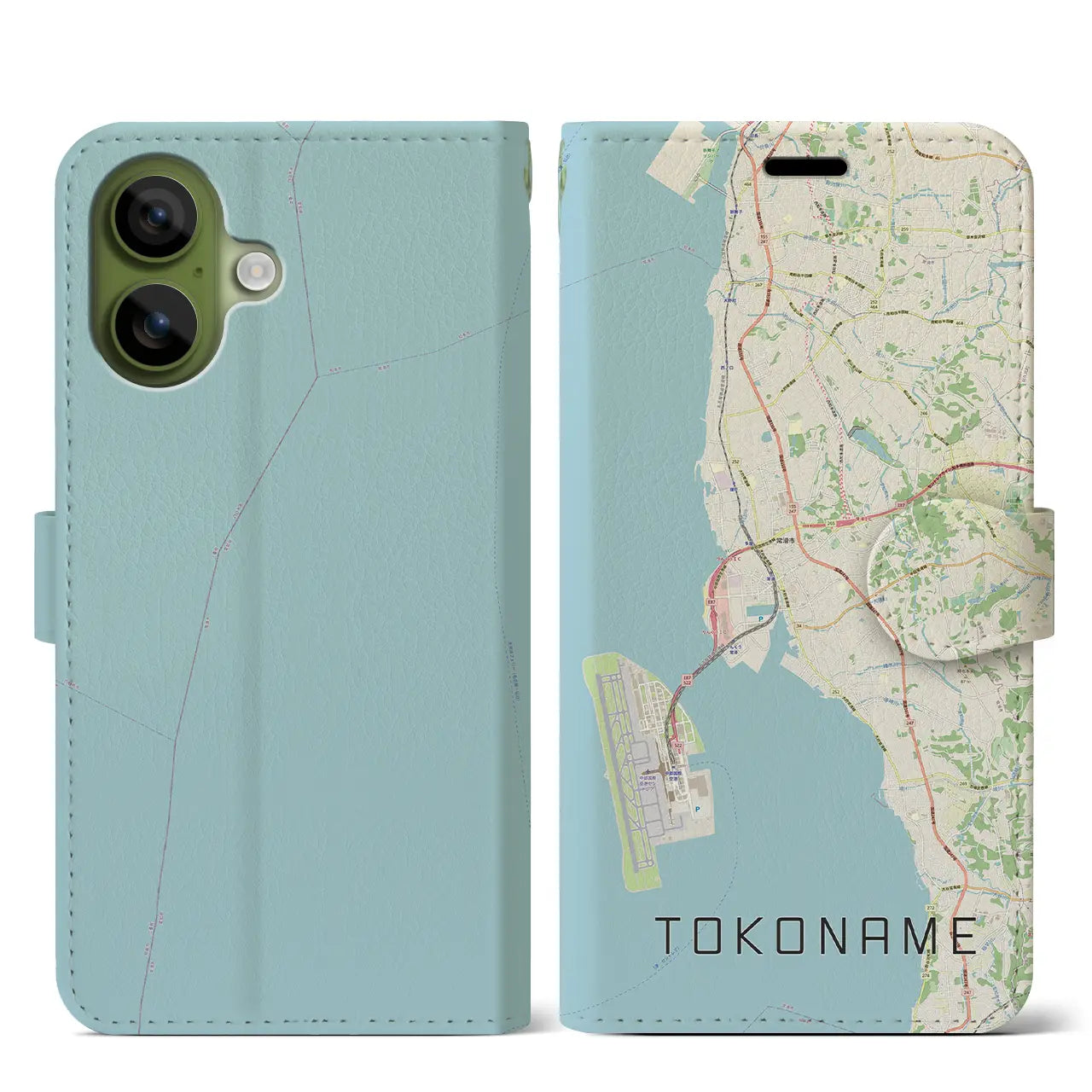 【常滑(愛知県)】地図柄iPhoneケース(手帳タイプ)