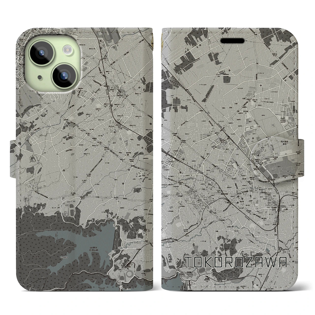 【所沢2(埼玉県)】地図柄iPhoneケース(手帳タイプ)