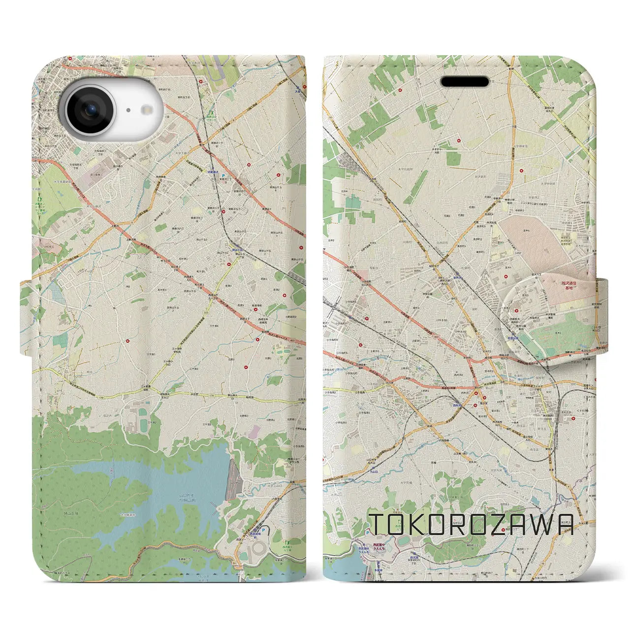 【所沢2(埼玉県)】地図柄iPhoneケース(手帳タイプ)