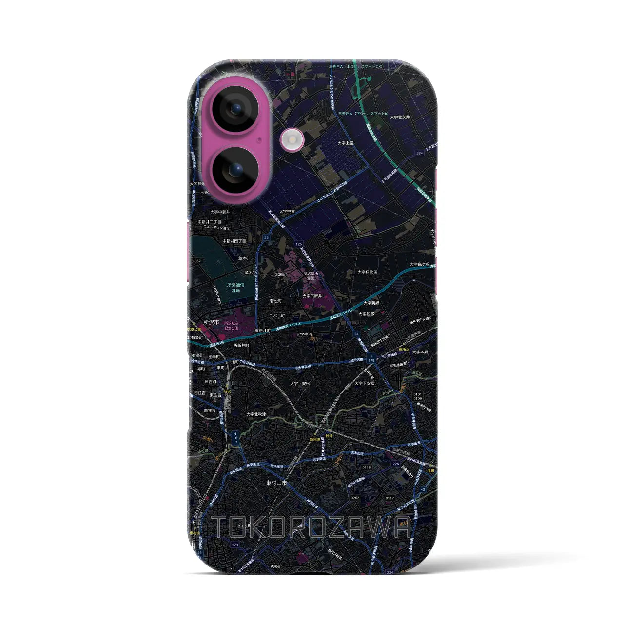 【所沢3(埼玉県)】地図柄iPhoneケース(バックカバータイプ)