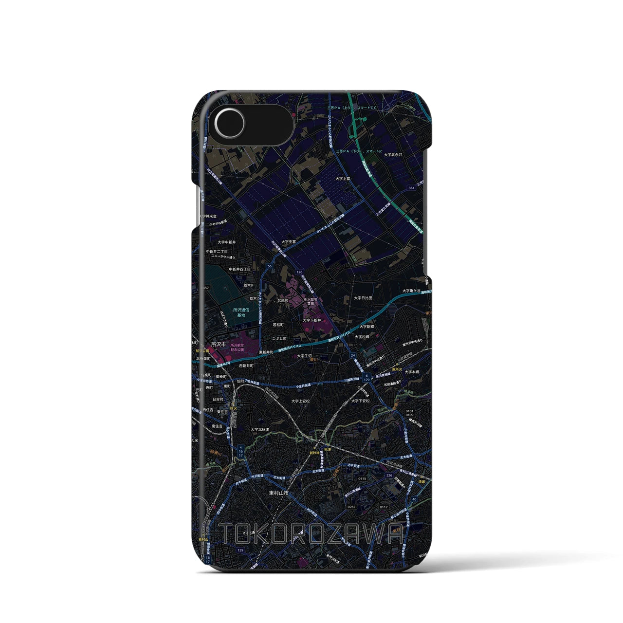 【所沢3(埼玉県)】地図柄iPhoneケース(バックカバータイプ)