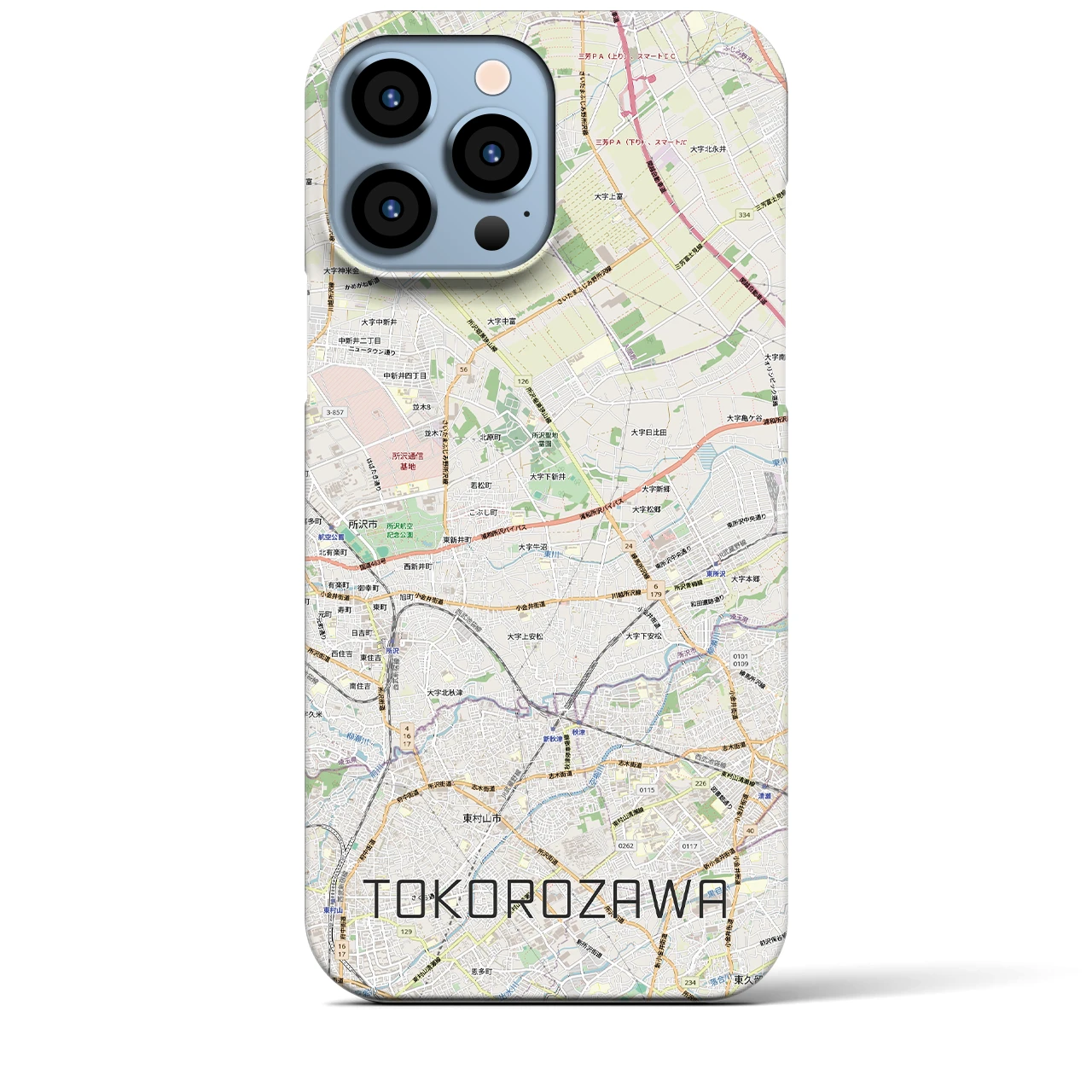 【所沢3(埼玉県)】地図柄iPhoneケース(バックカバータイプ)