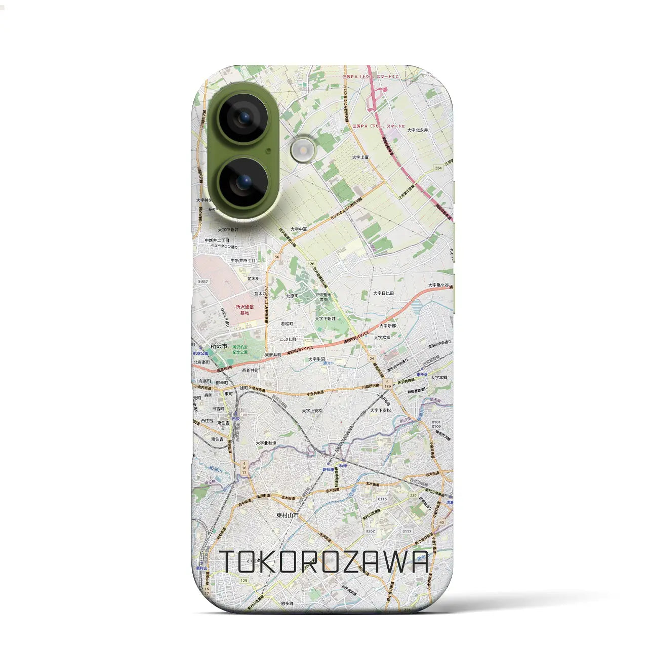 【所沢3(埼玉県)】地図柄iPhoneケース(バックカバータイプ)