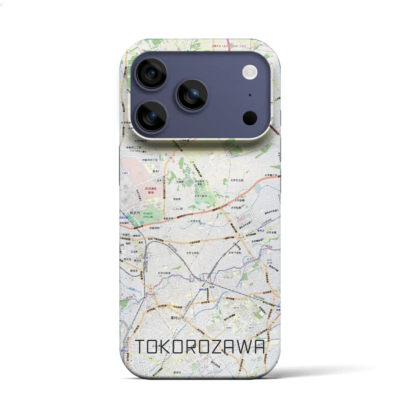【所沢3(埼玉県)】地図柄iPhoneケース(バックカバータイプ)