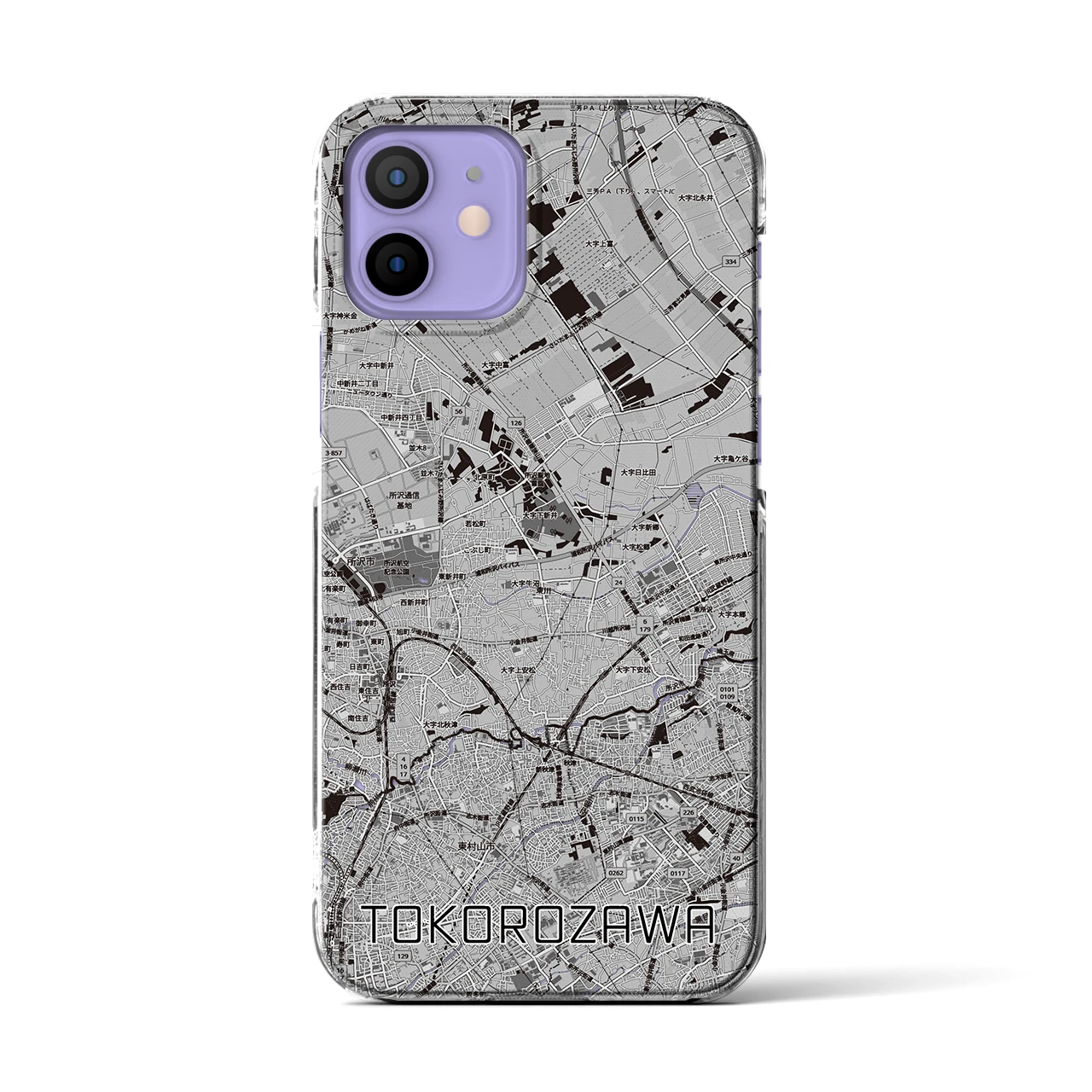 【所沢3(埼玉県)】地図柄iPhoneケース(クリアタイプ)