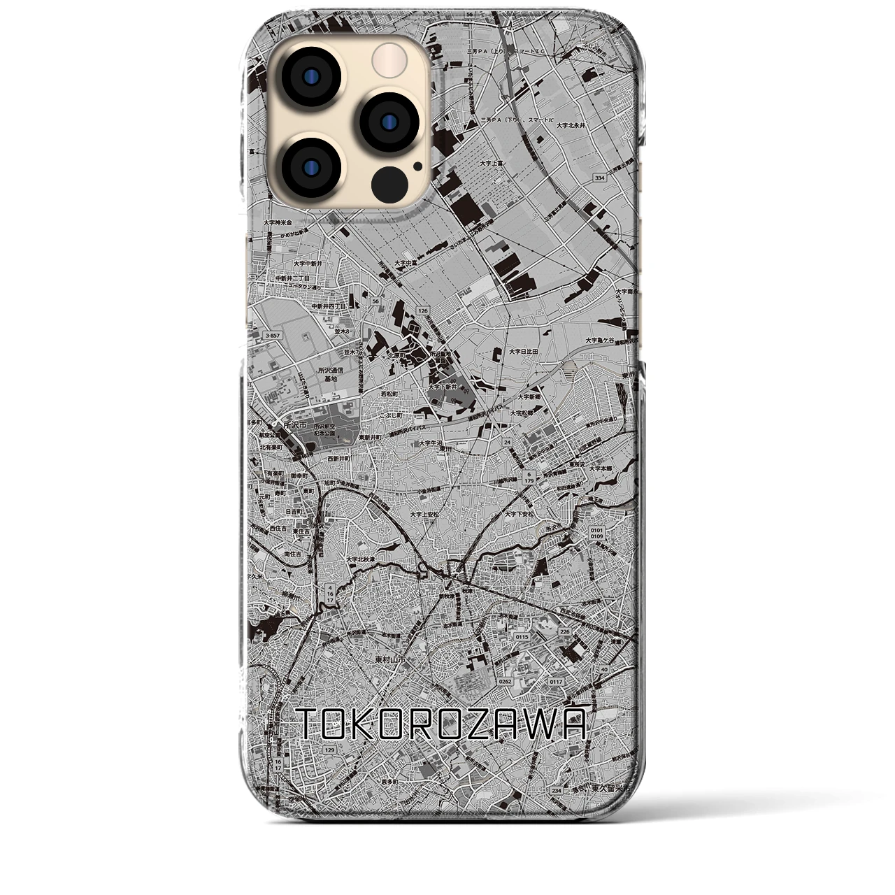 【所沢3(埼玉県)】地図柄iPhoneケース(クリアタイプ)