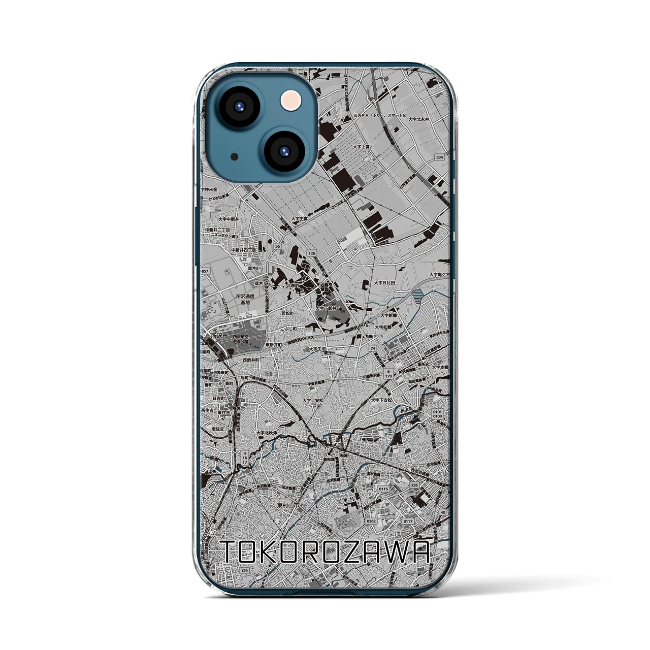 【所沢3(埼玉県)】地図柄iPhoneケース(クリアタイプ)