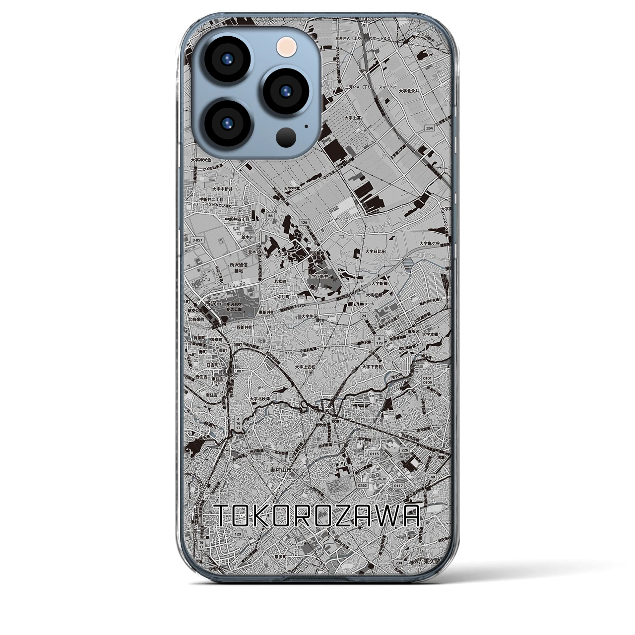 【所沢3(埼玉県)】地図柄iPhoneケース(クリアタイプ)