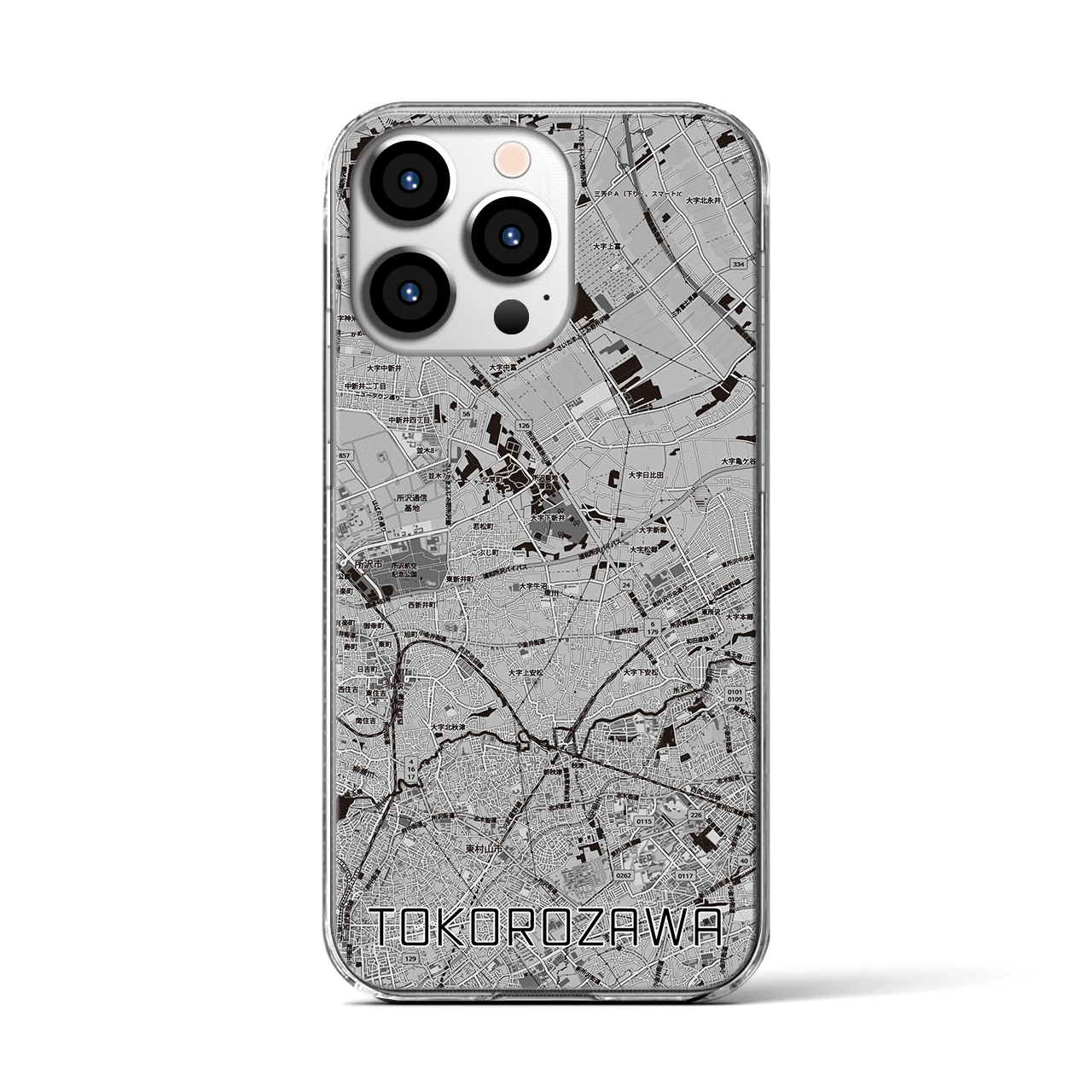 【所沢3(埼玉県)】地図柄iPhoneケース(クリアタイプ)