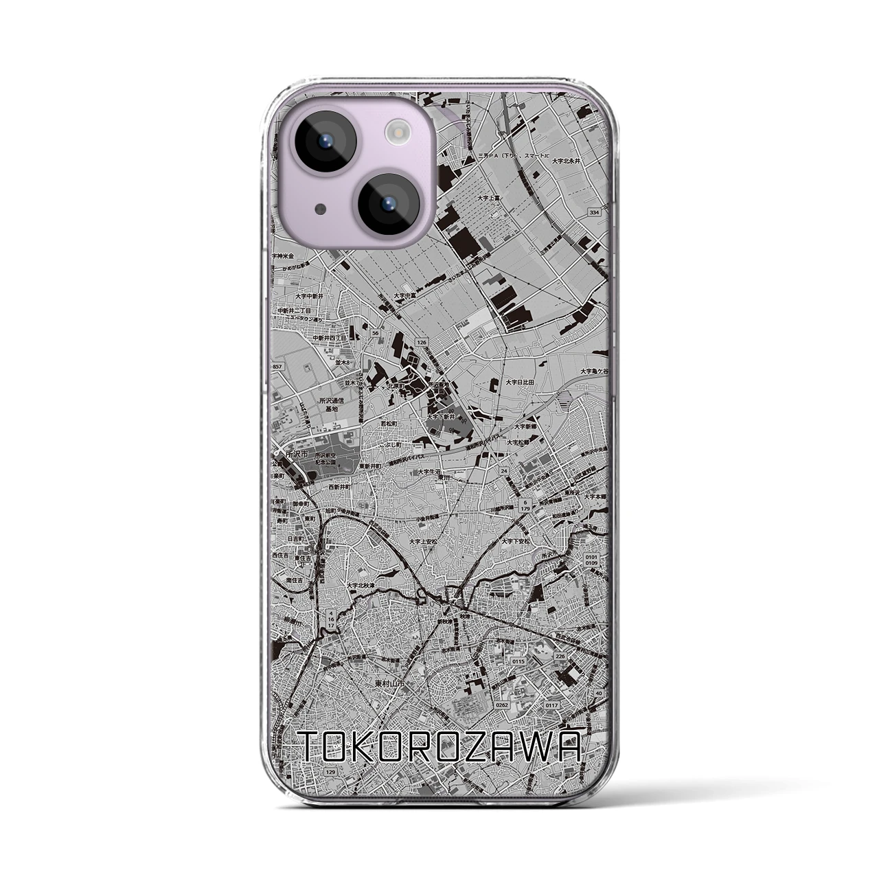 【所沢3(埼玉県)】地図柄iPhoneケース(クリアタイプ)