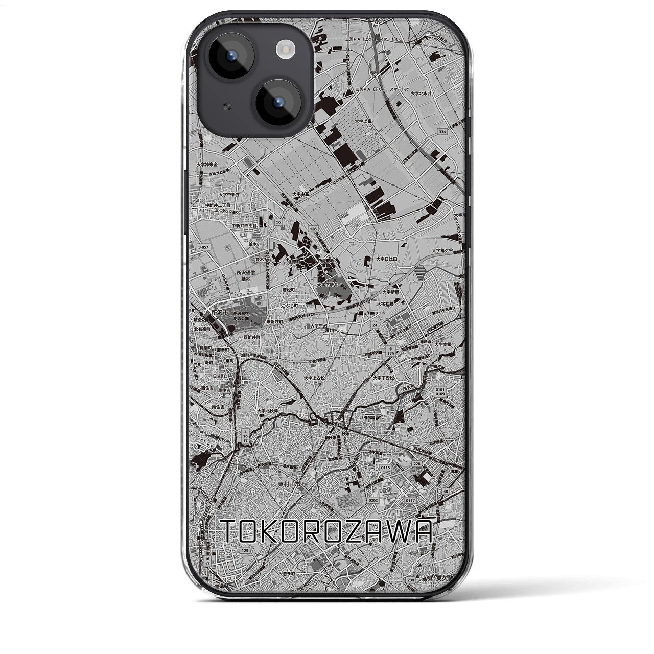 【所沢3(埼玉県)】地図柄iPhoneケース(クリアタイプ)