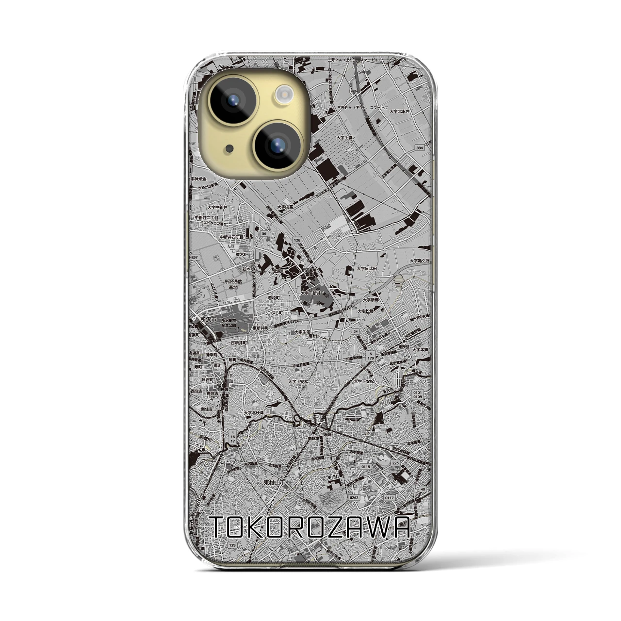 【所沢3(埼玉県)】地図柄iPhoneケース(クリアタイプ)