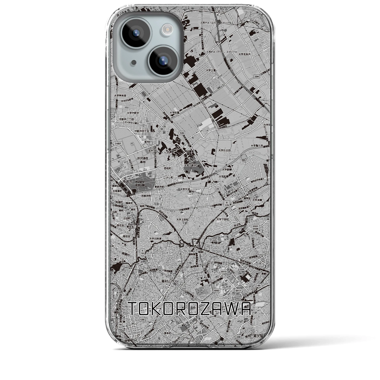 【所沢3(埼玉県)】地図柄iPhoneケース(クリアタイプ)