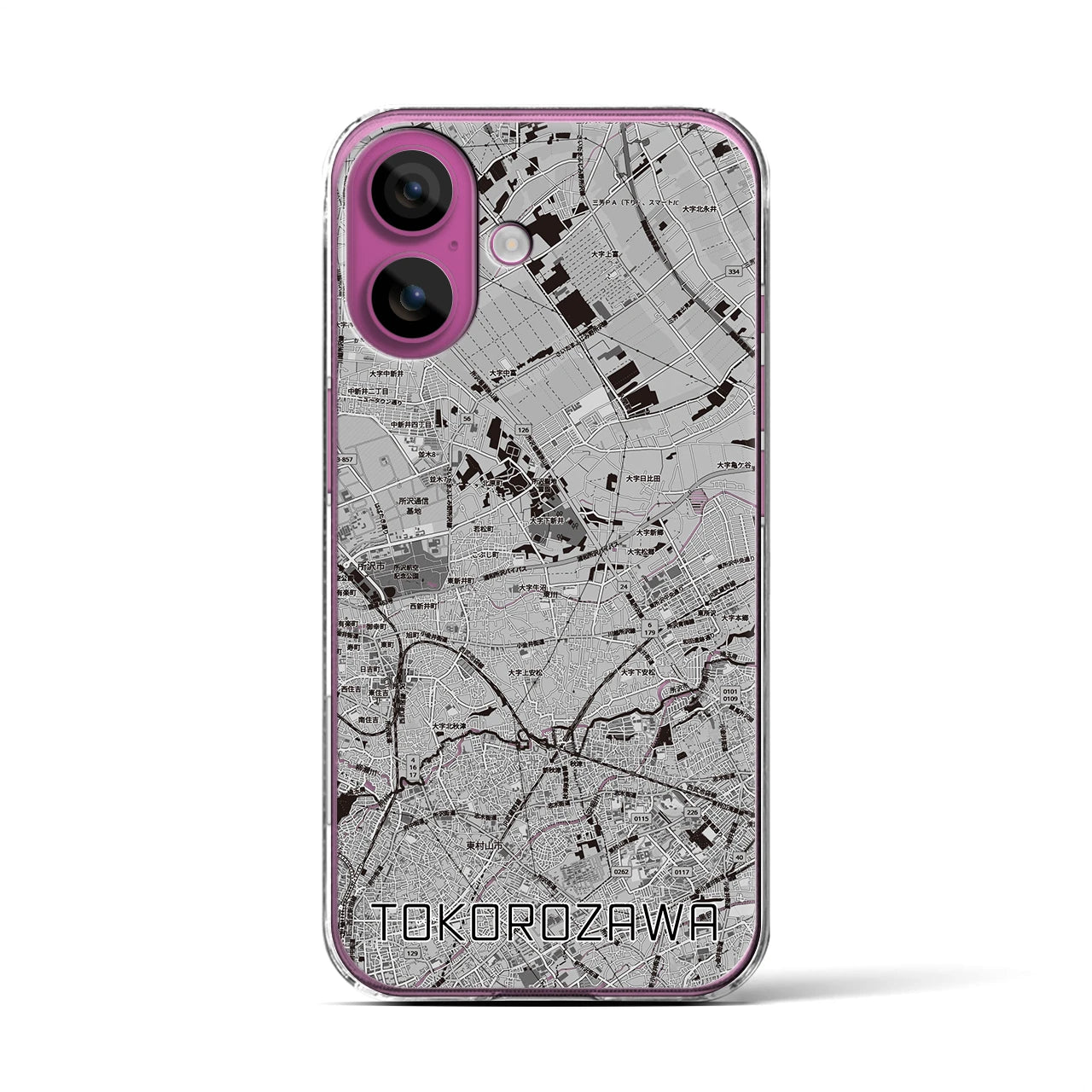 【所沢3(埼玉県)】地図柄iPhoneケース(クリアタイプ)