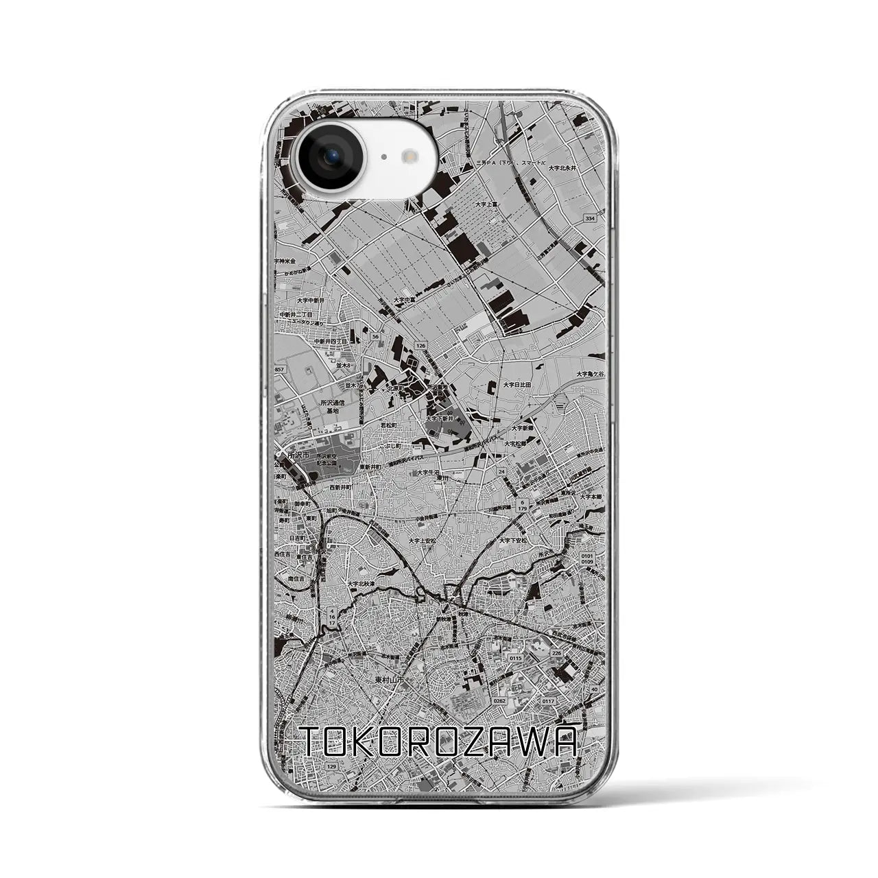 【所沢3(埼玉県)】地図柄iPhoneケース(クリアタイプ)