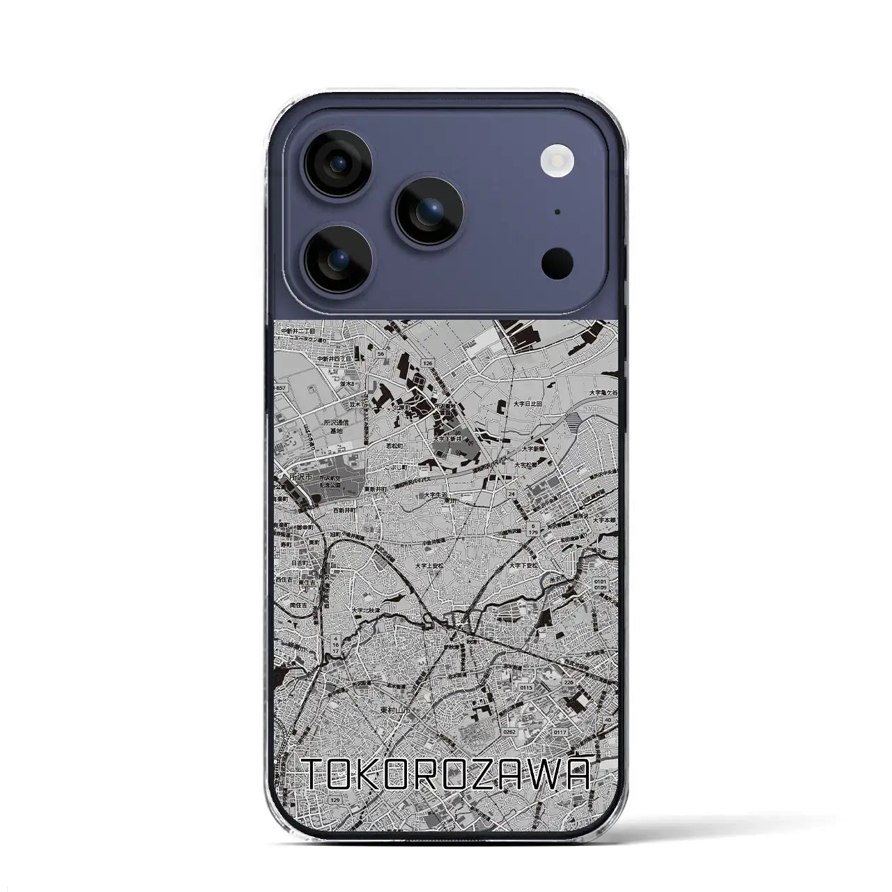 【所沢3(埼玉県)】地図柄iPhoneケース(クリアタイプ)