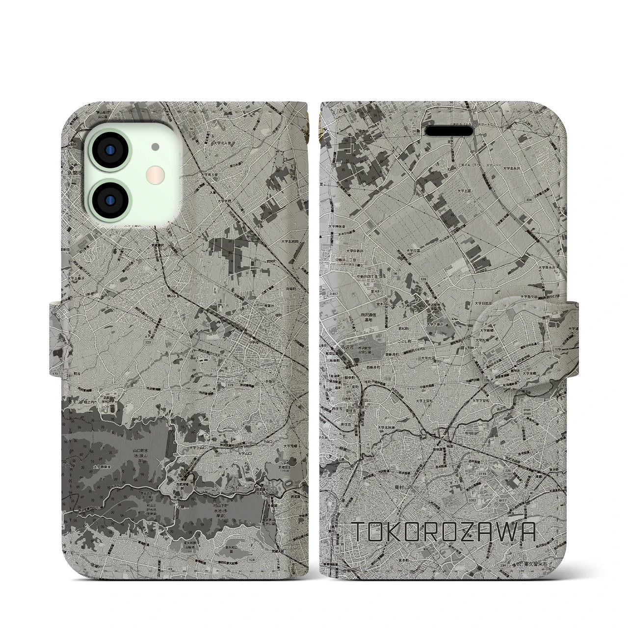 【所沢3(埼玉県)】地図柄iPhoneケース(手帳タイプ)