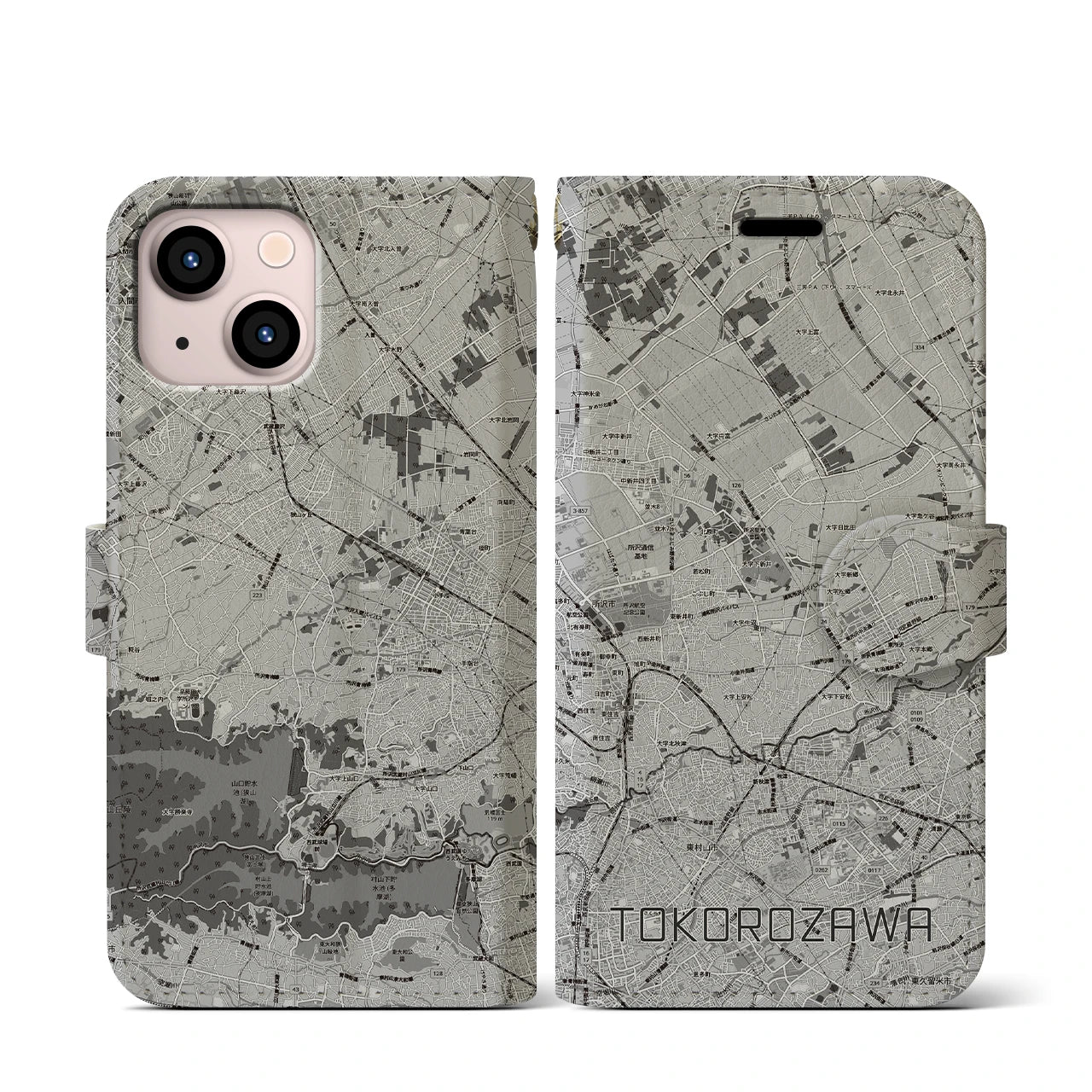 【所沢3(埼玉県)】地図柄iPhoneケース(手帳タイプ)